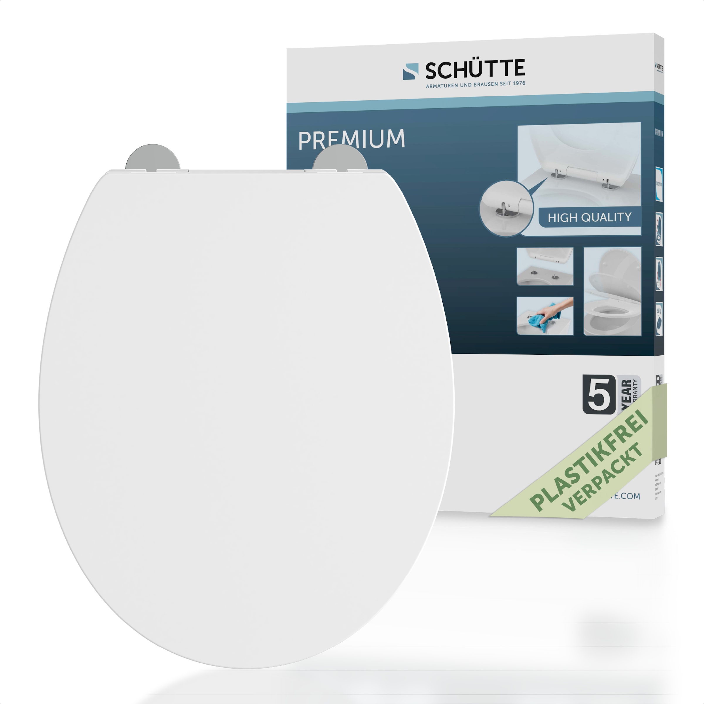 Schütte WC-Sitz »WHITE«, aus Kunststoff, mit Absenkautomatik und Schnellverschluss