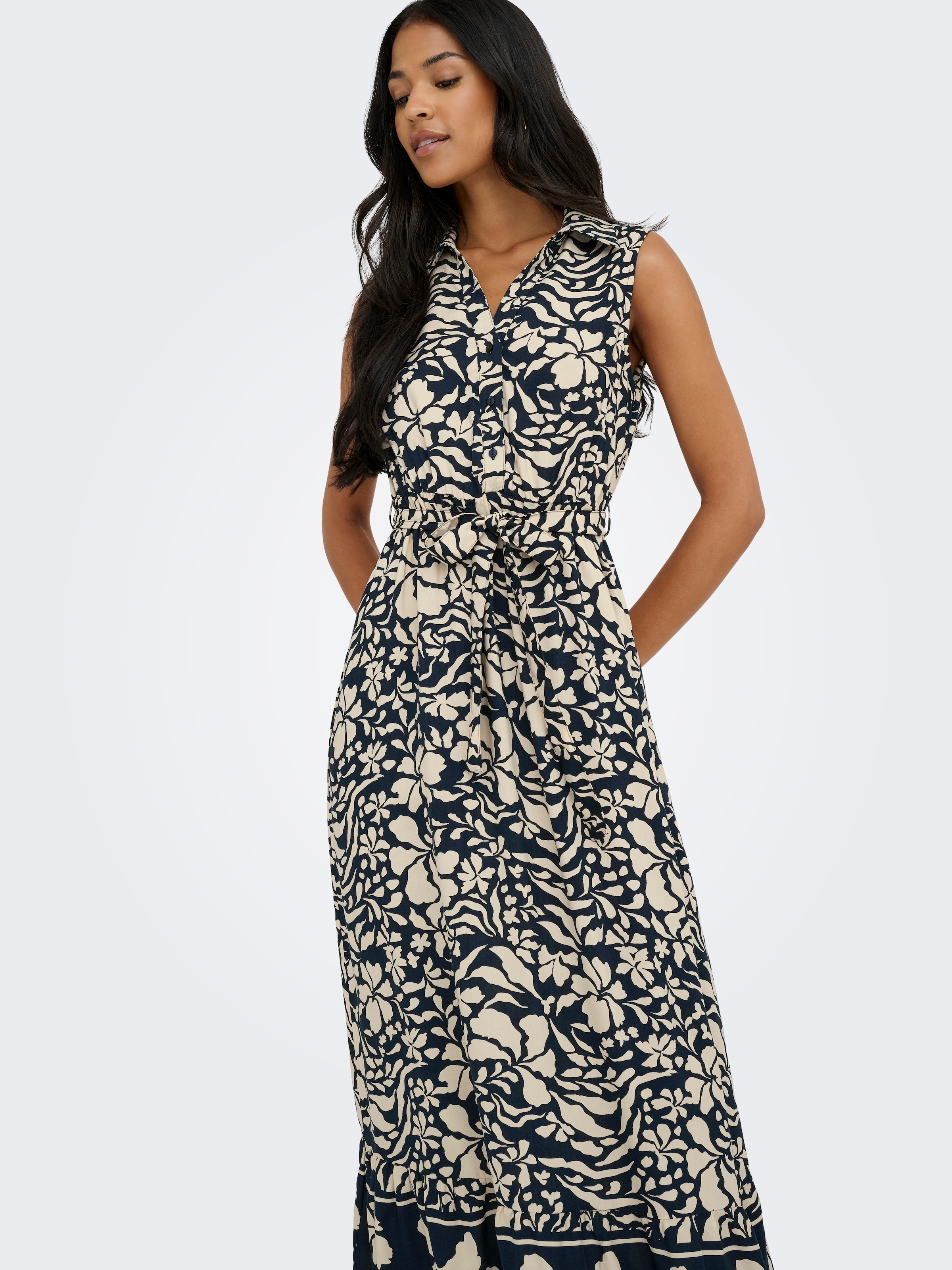 ONLY Maxikleid »ONLVIBE LIFE S/L SHIRT LONG DRESS WVN«