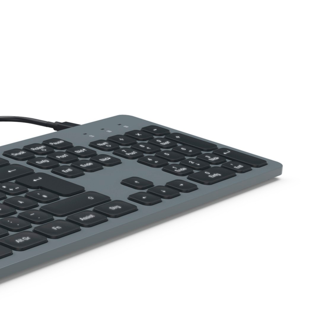 Hama Tastatur »Tastatur CK-400 (kabelgebunden, beleuchtet, QUERTZ)« (ausklappbare Füße)