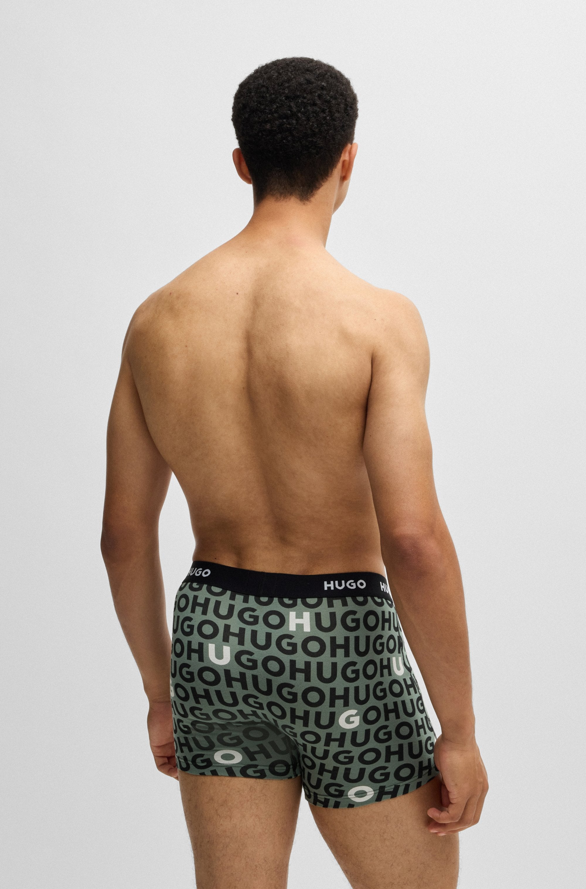 HUGO Underwear Boxershorts »BOXERBR TRPLT DESIGN«, Markenlogo am elastischem Bund
