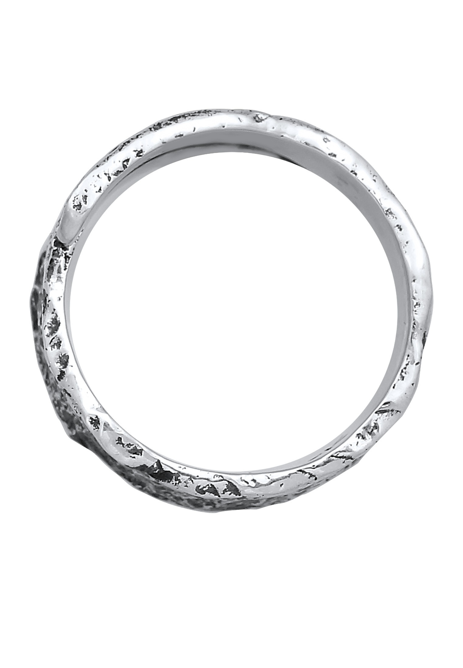 Kuzzoi Silberring »Ring Bandring Struktur Used Look 925 Silber«