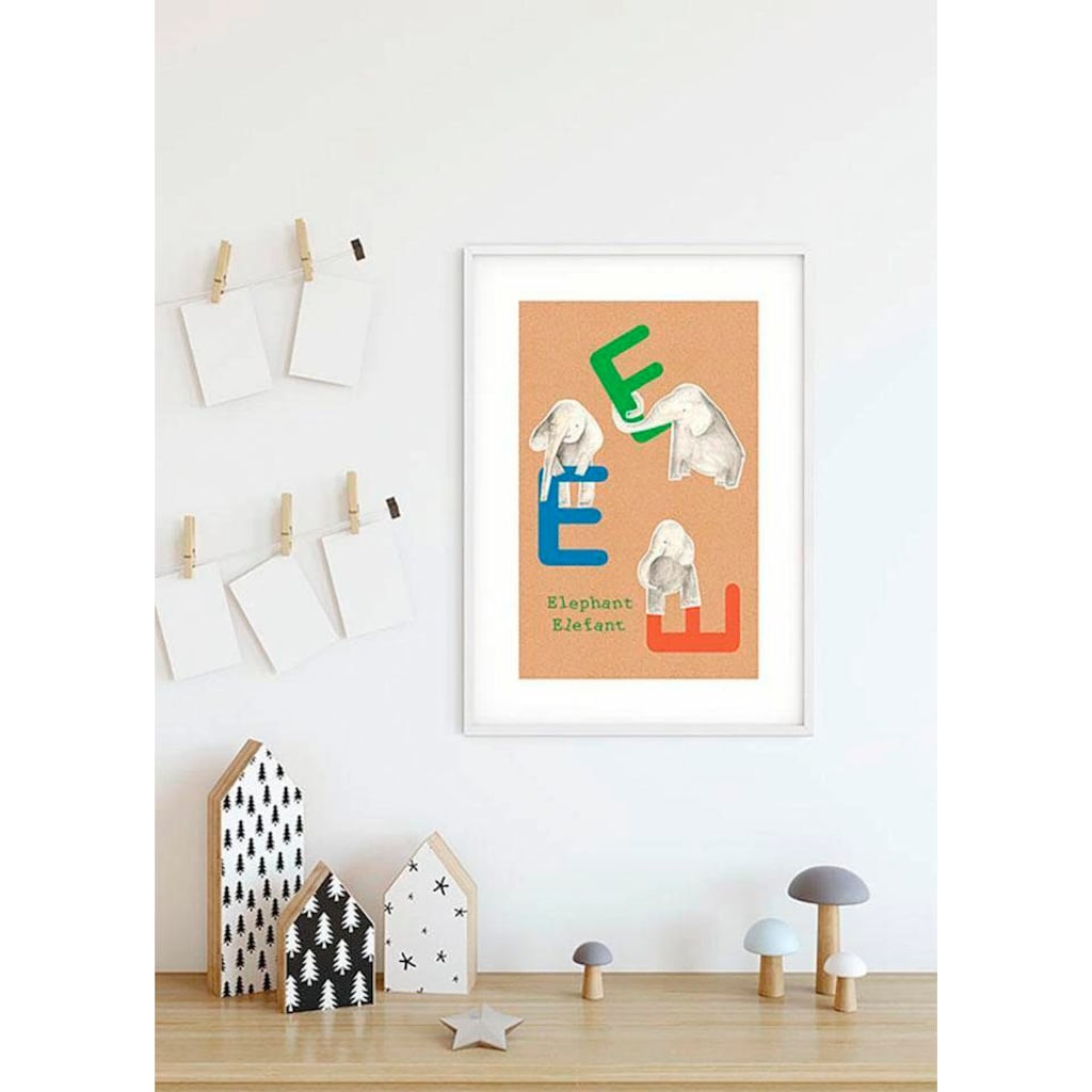 Komar Poster »ABC Animal E«, Buchstaben, (1 St.), Kinderzimmer, Schlafzimmer, Wohnzimmer