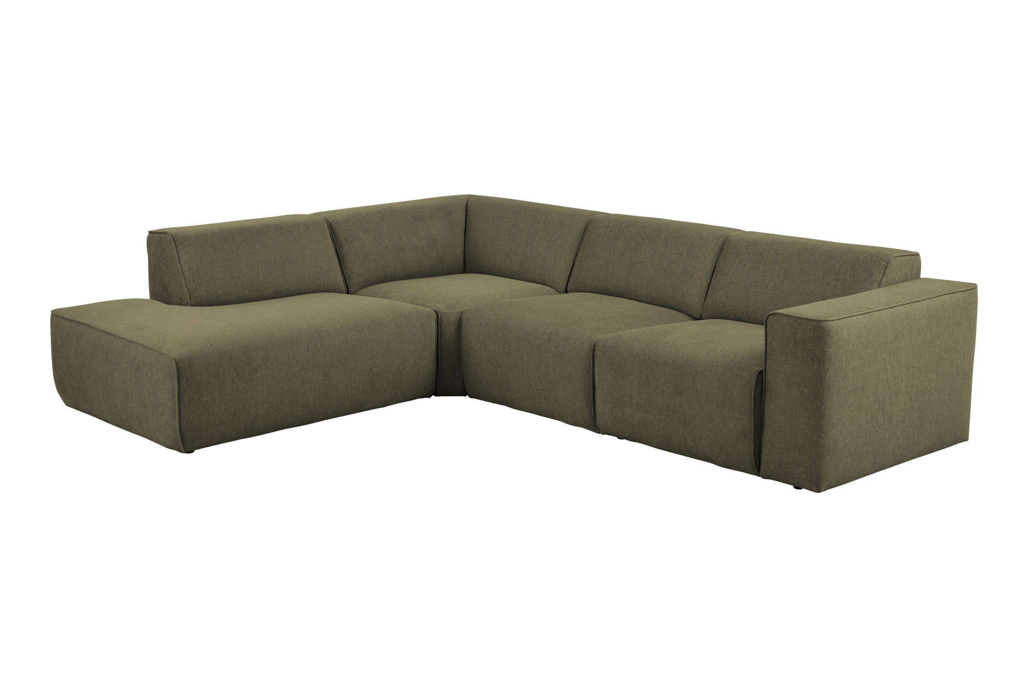 andas Ecksofa »Noord mit Kedernaht, Breite 282 cm«, Cord, Struktur, Webstoff, mit Wellenunterfederung, Massivholzrahmen