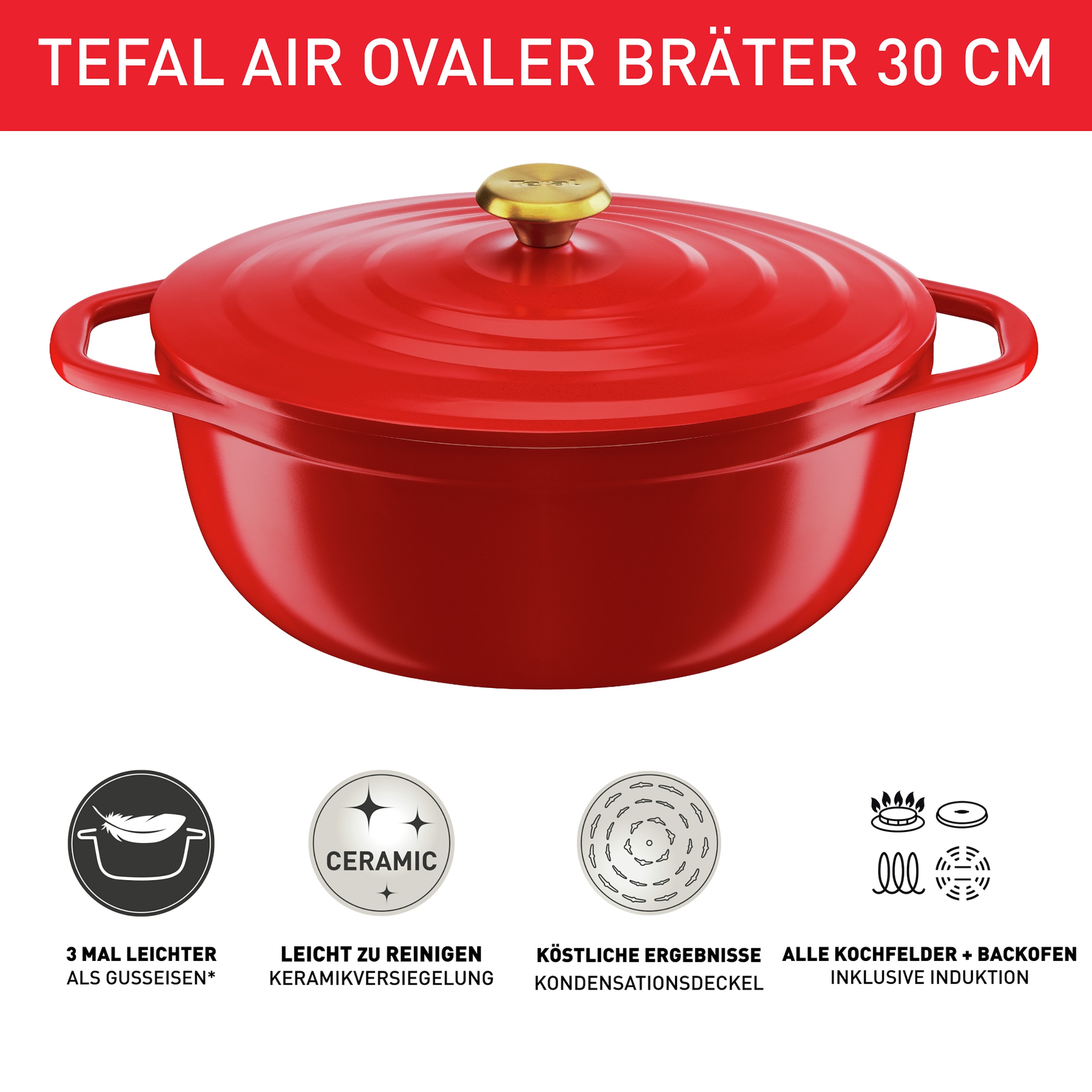 Tefal Bräter »Air« 2 Stk. tlg. Aluminiumguss