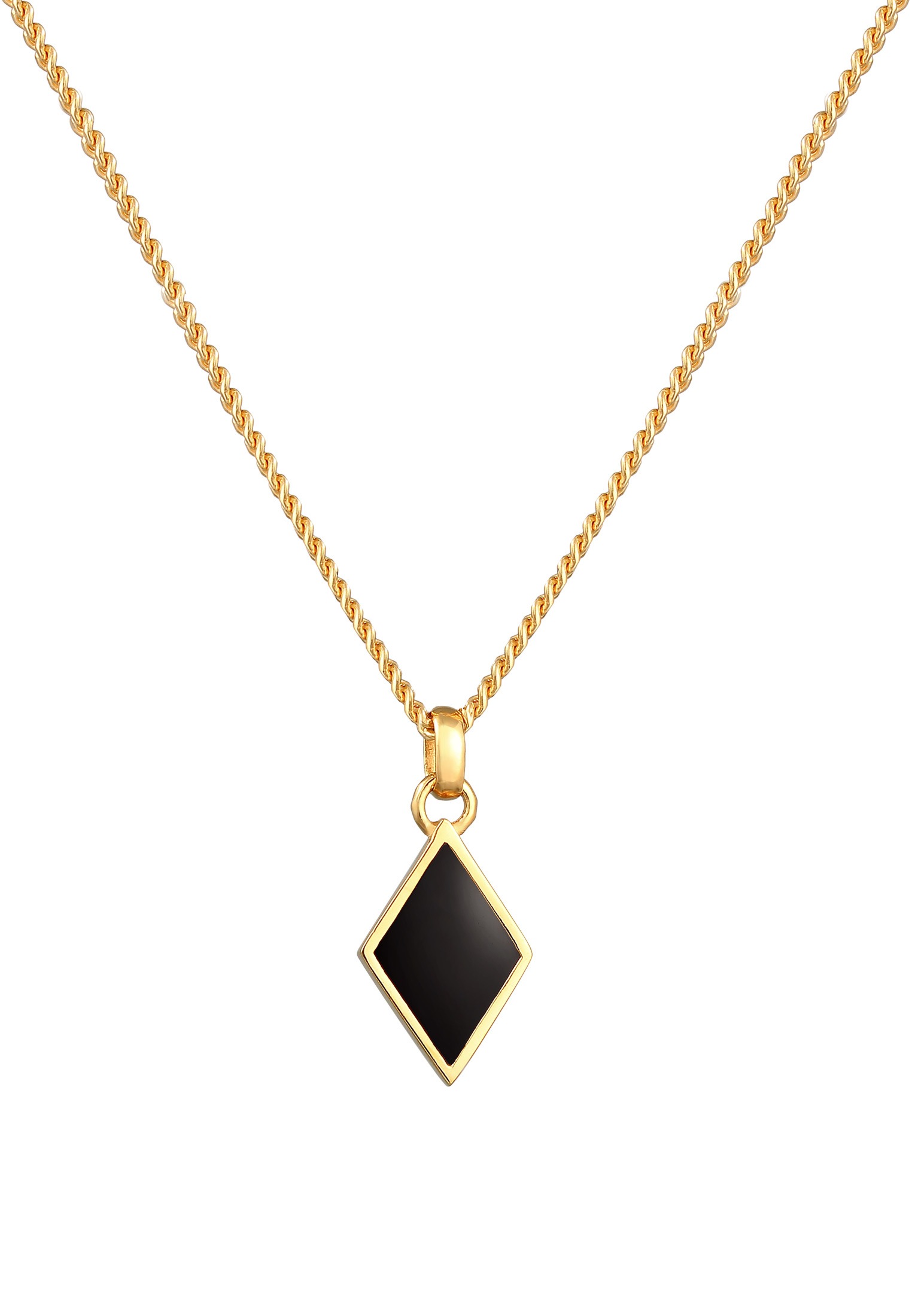 Kuzzoi Kette mit Anhänger »Halskette Raute Emaille Geo Style 925 Silber«