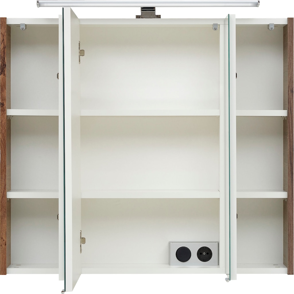 Saphir Spiegelschrank »Quickset Badschrank, 3 Spiegeltüren, 6 Einlegeböden, 80 cm breit«