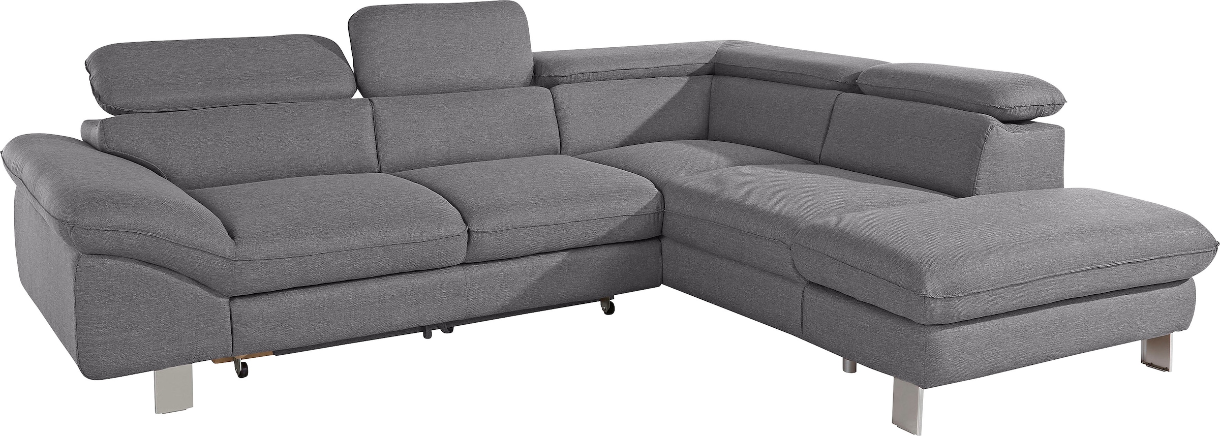 COTTA Polstergarnitur »Driver L-Form«, (Set, 2 tlg.), Set bestehend aus: Ecksofa mit Kopfteilverstellung & Hocker