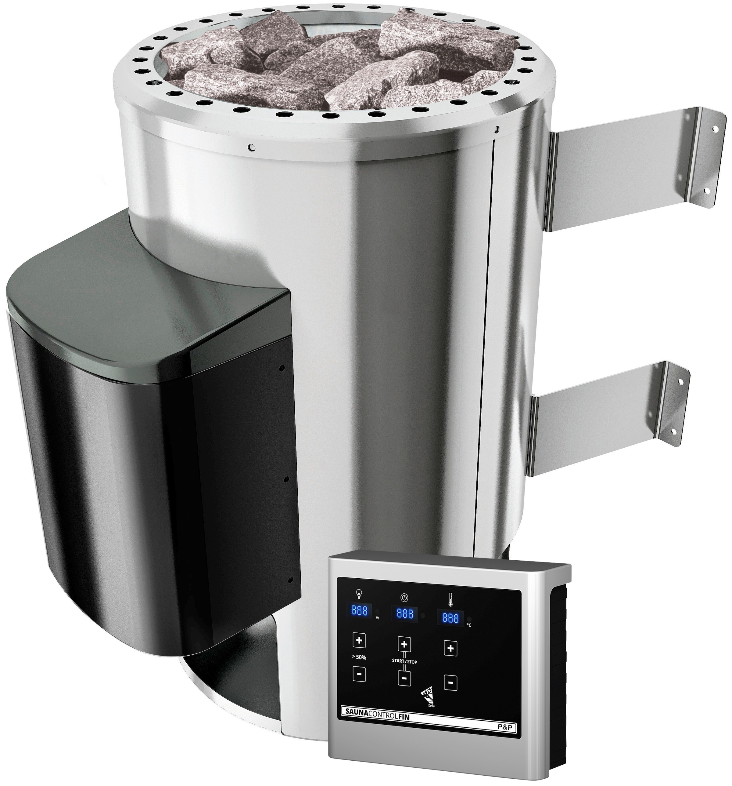 welltime Sauna »Juli«, 3,6-kW-Plug & Play Ofen mit ext. Steuerung
