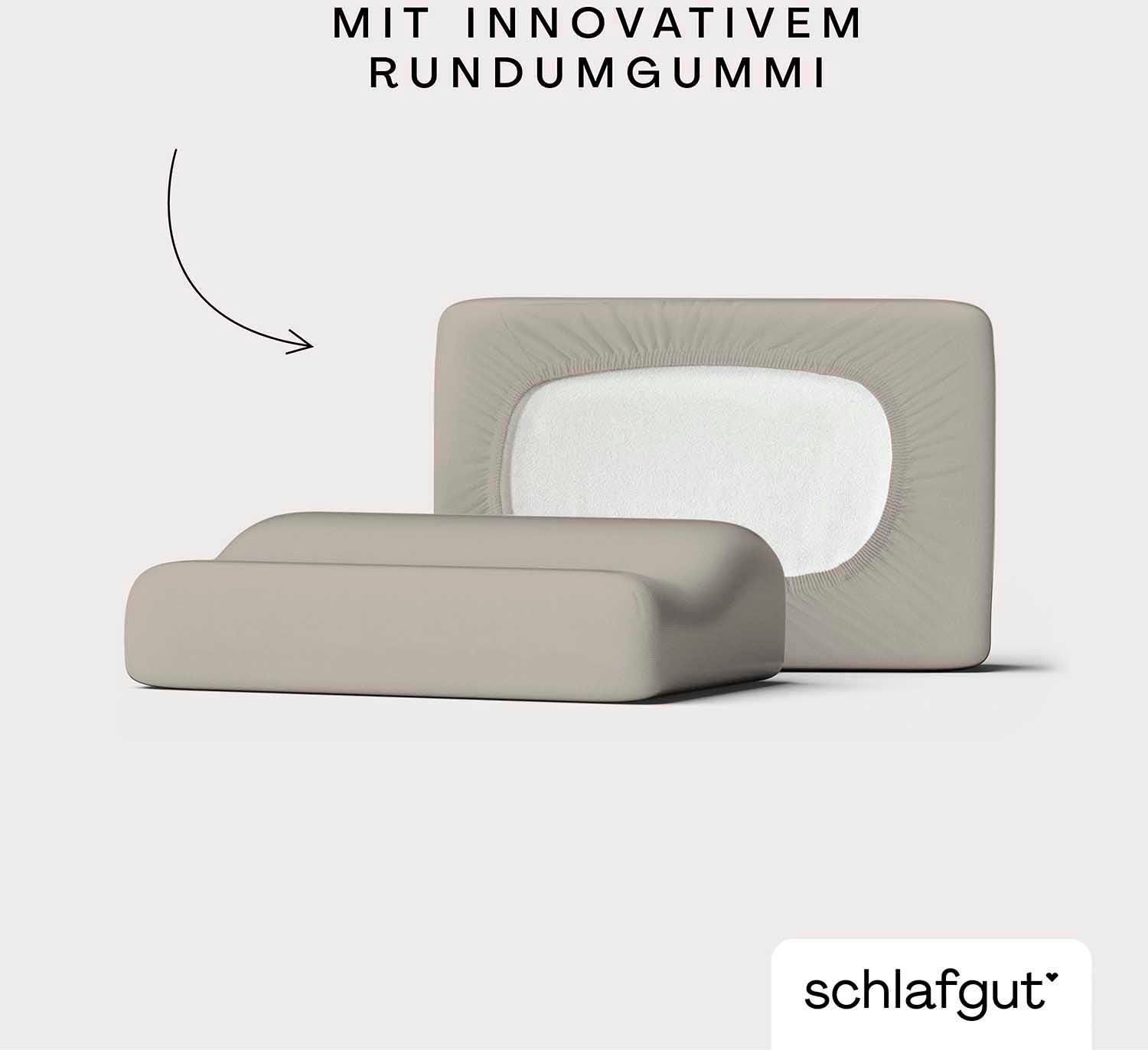 Schlafgut Kissenbezug »Pure flexibler Kissenbezug für Nackenstützkissen«, (1 St.), Bio-Baumwolle mit Elasthan, mit Gummizug, bügelfrei
