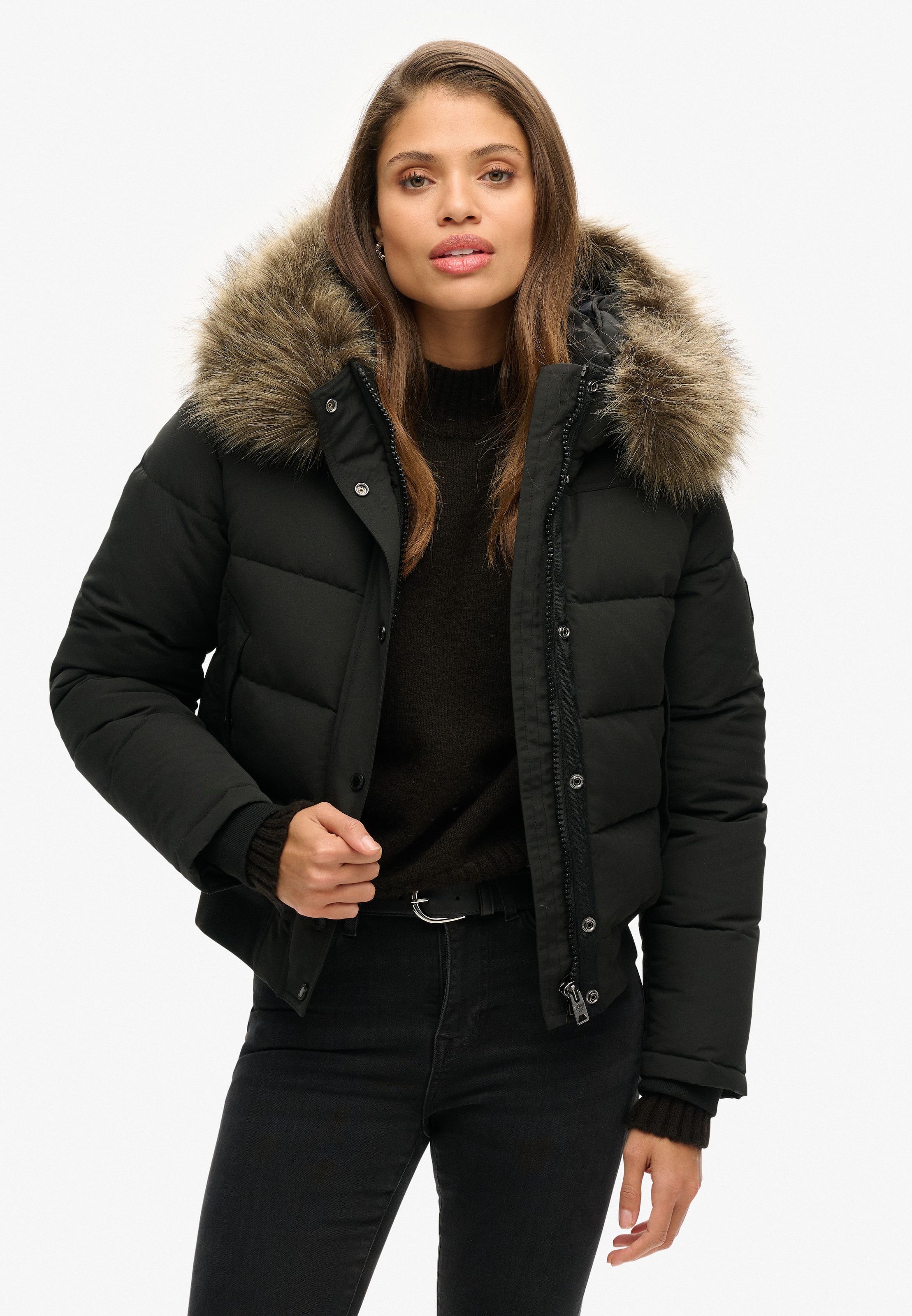 Superdry Steppjacke »EVEREST HOODED BOMBER JKT«, mit Kapuze
