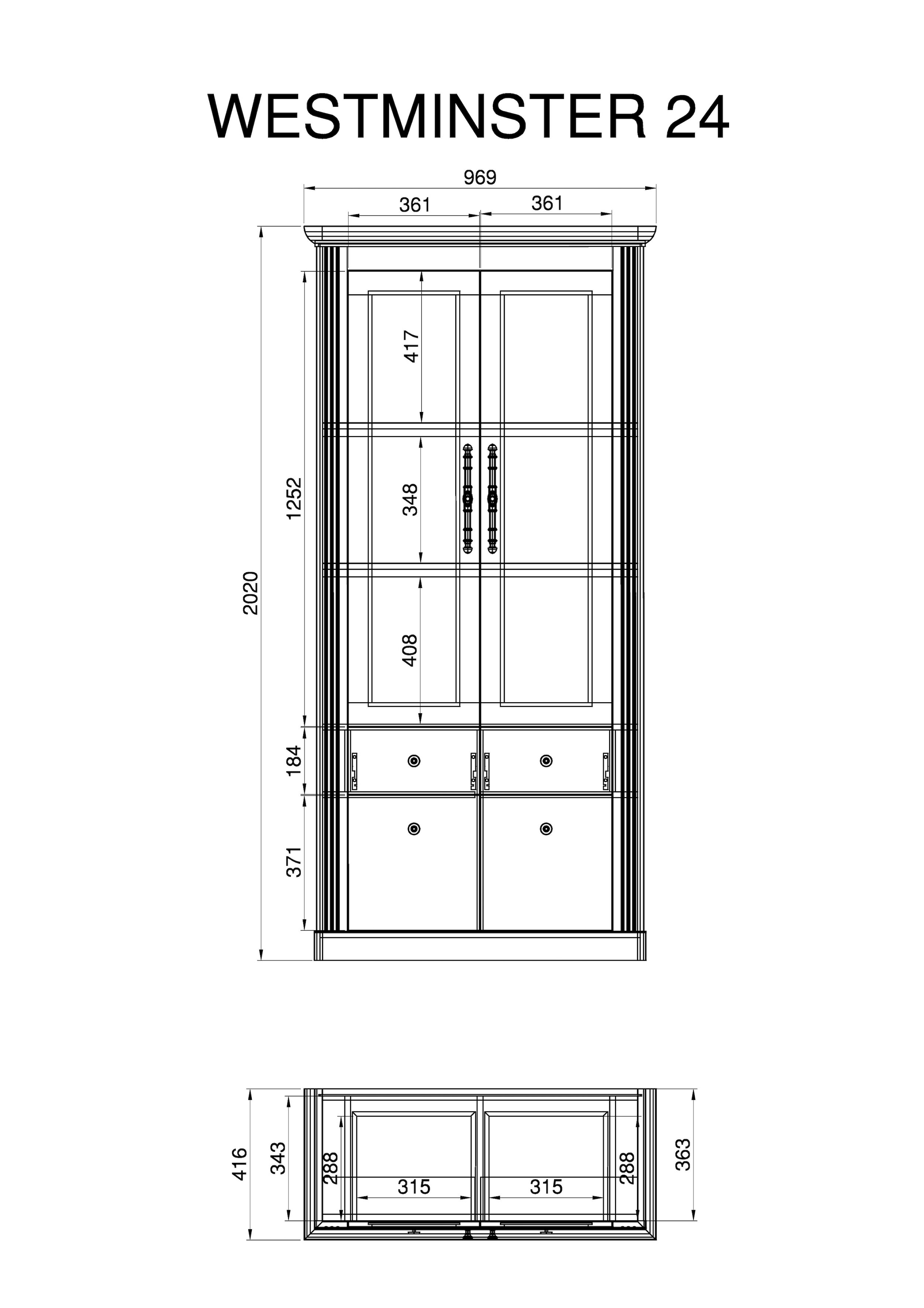 Home affaire Wohnwand »Westminster«, (Set, 3 St.), im romantischen landhausstil