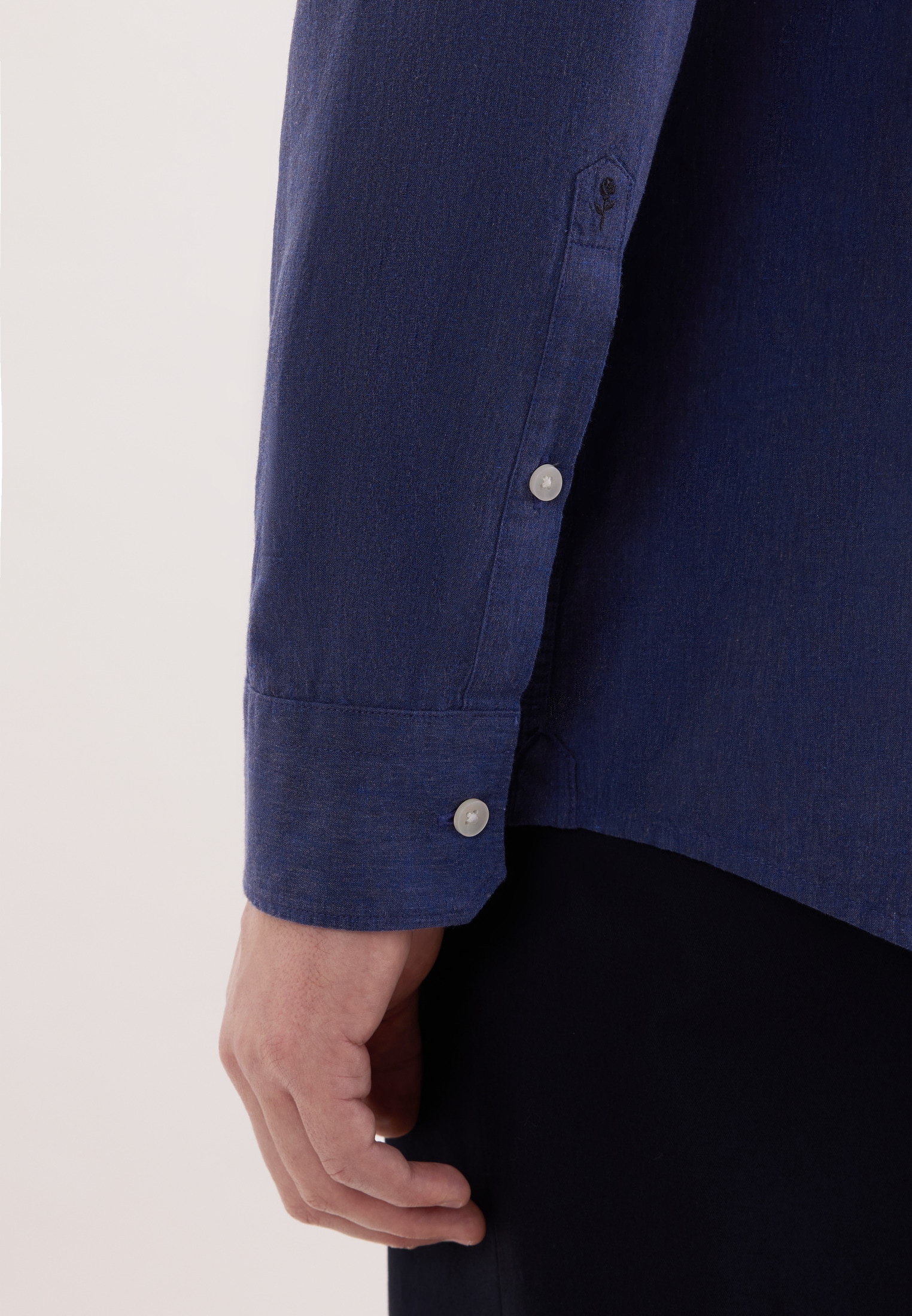 seidensticker Leinenhemd Regular 1/1 Button-Down-Kragen Uni