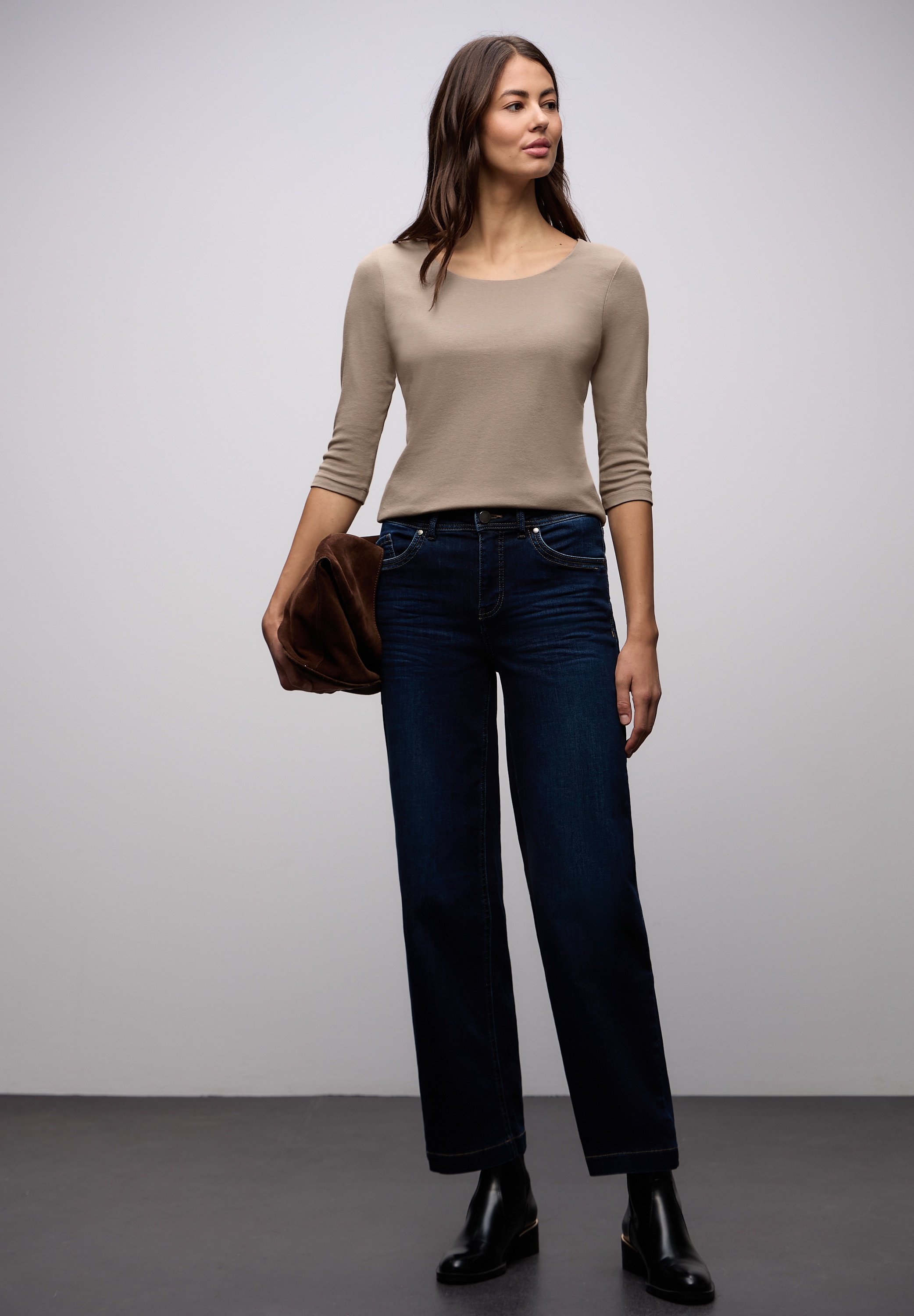 STREET ONE 3/4-Arm-Shirt »Style Pania« im Basic-Style, mit Rundhals