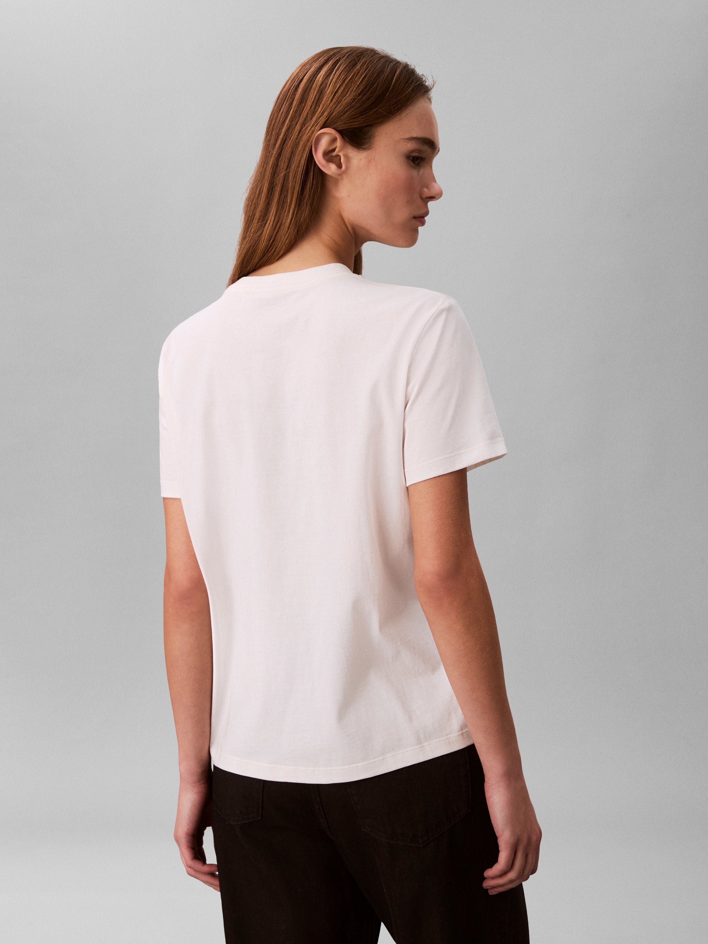 Calvin Klein Jeans T-Shirt Regular Fit, glänzender Logodruck, Rundhalsausschnitt