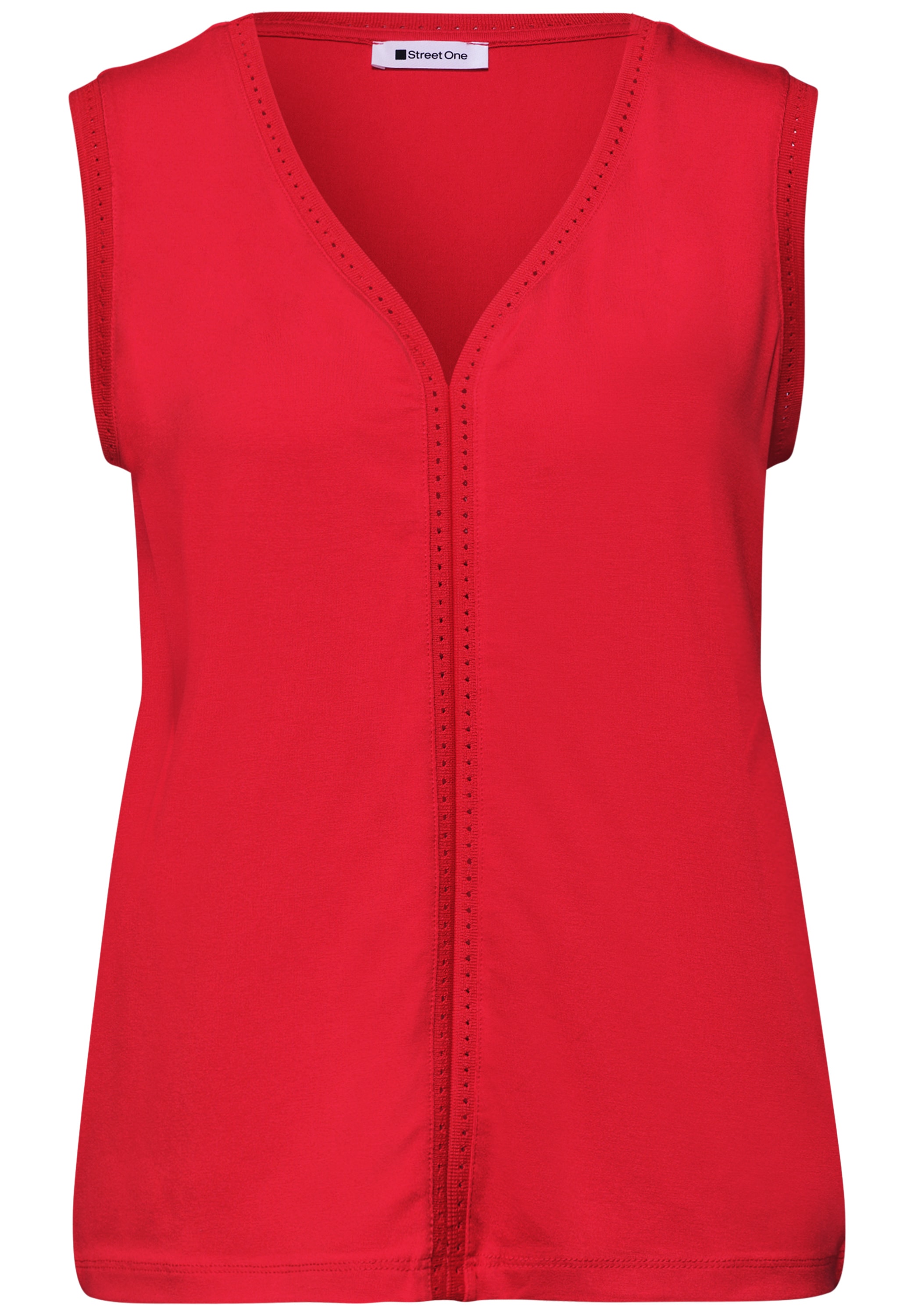 STREET ONE Shirttop mit dekorativem Crochet-Tape, unifarben