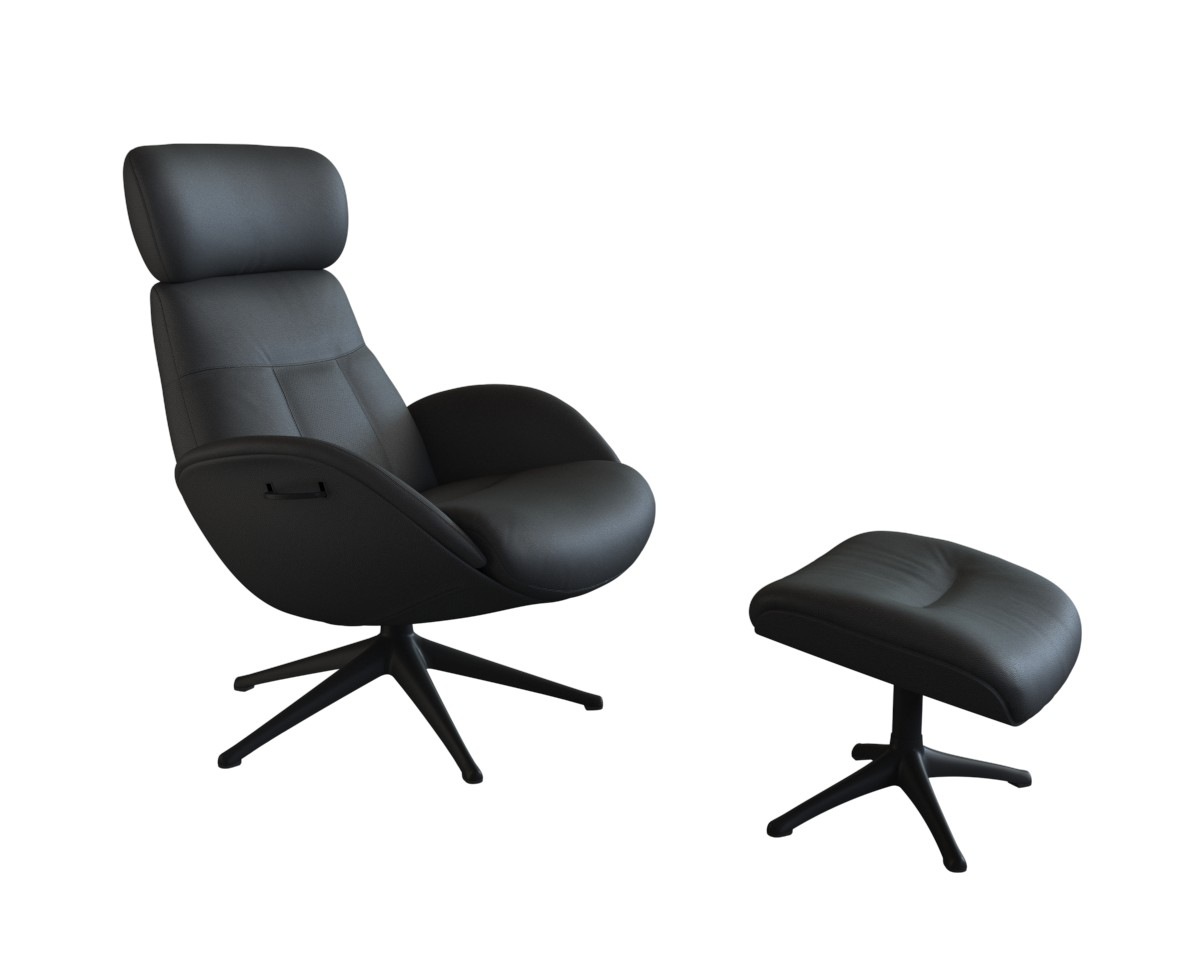 FLEXLUX Relaxsessel »Relaxchairs Elegant«, Premium Komfort, Rücken- & Kopfteilverstellung, drehbar, Fuß schwarz