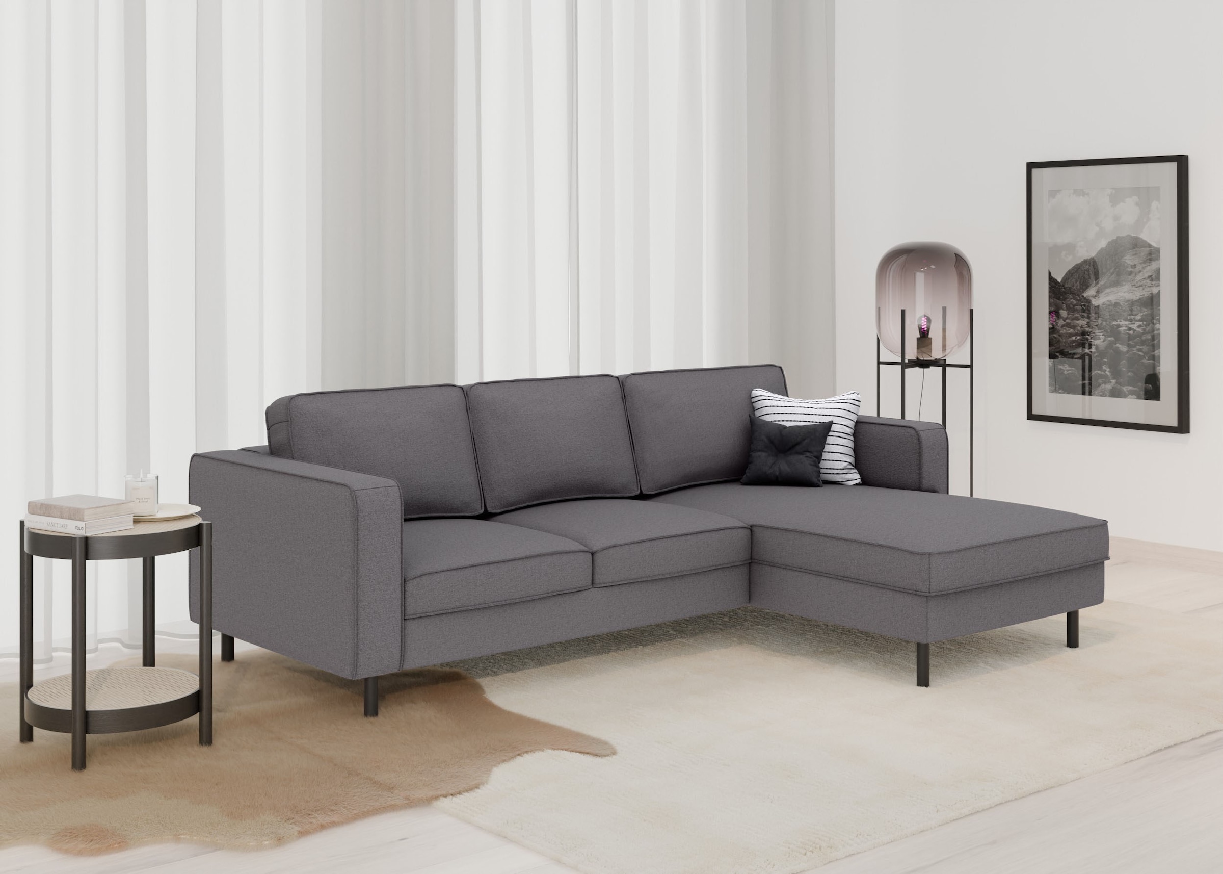 TRENDMANUFAKTUR Ecksofa »Watkins, Couch wahlweise mit Schlaffunktion & Bettkasten, auch in Cord«, Recamiere beidseitig montierbar, OTTOs Choice, Breite 232 cm