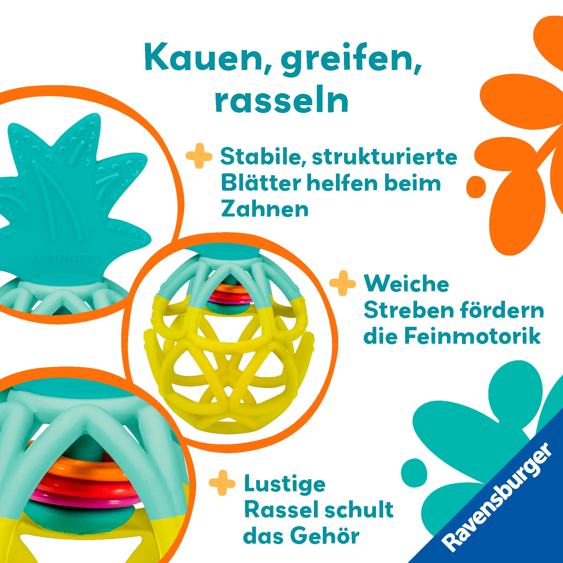 Ravensburger Rassel »Play+ Rassel-Greifling: Ananas«