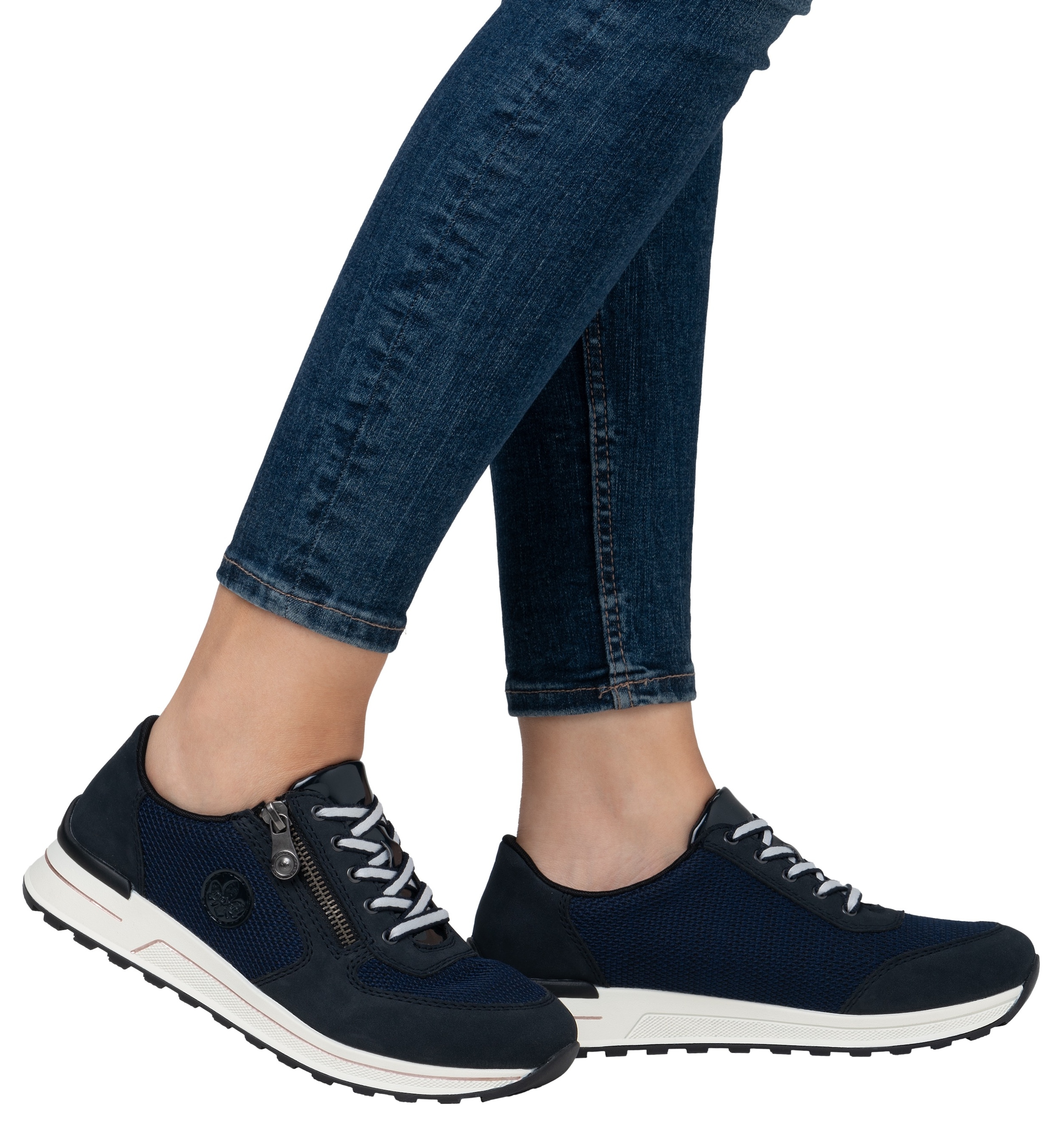 Rieker Sneaker, Freizeitschuh, Halbschuh, Schnürschuh im Materialmix