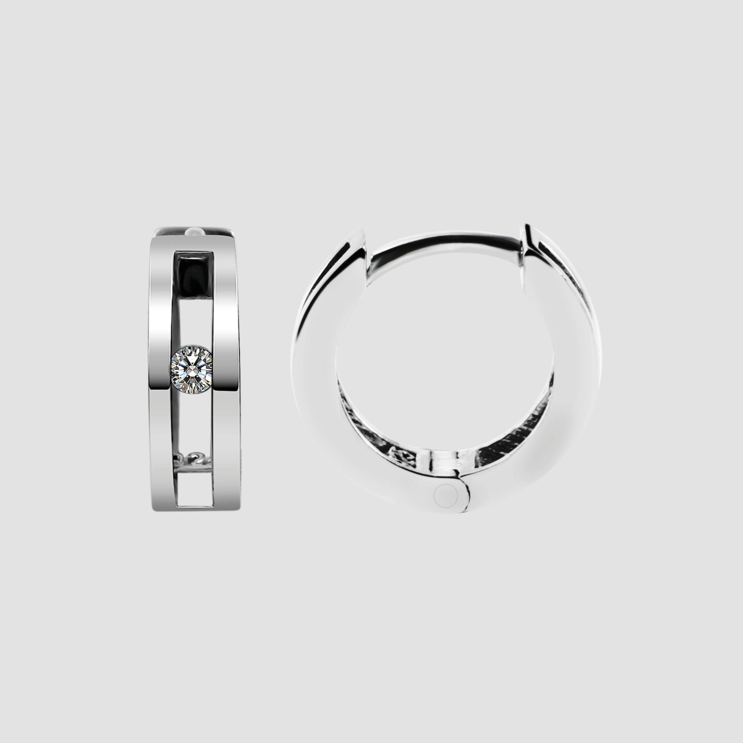 Adelia´s Paar Creolen »Damen Ohrringe ¿ Klappcreole aus 925 Silber mit Zirkonia«