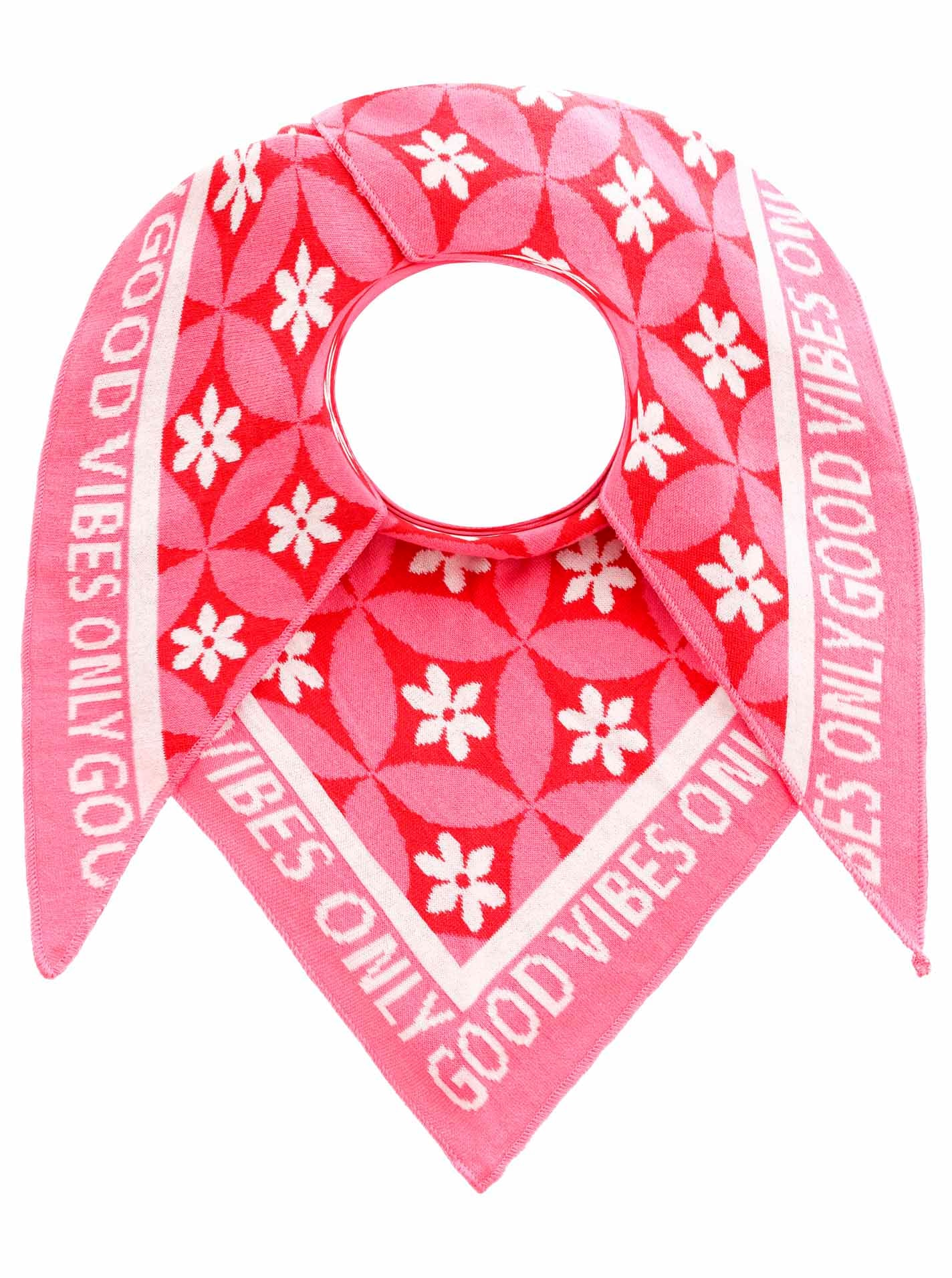 Zwillingsherz Dreieckstuch »"Luxury Vibes"« Feinstrick, Blumenmotiv, Statement, wärmend