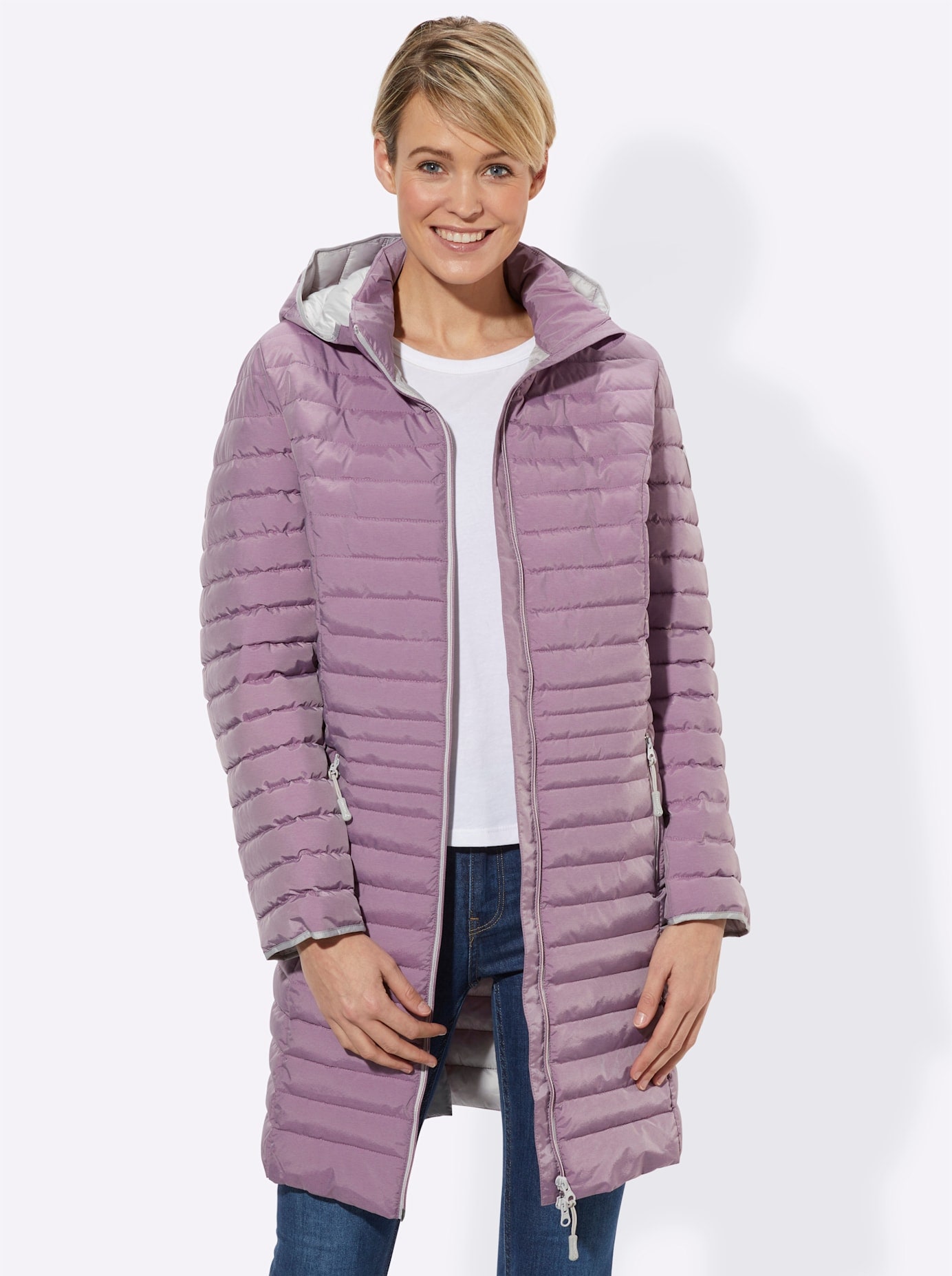 Navahoo Steppjacke hellgrau meliert Casual-Look outlets