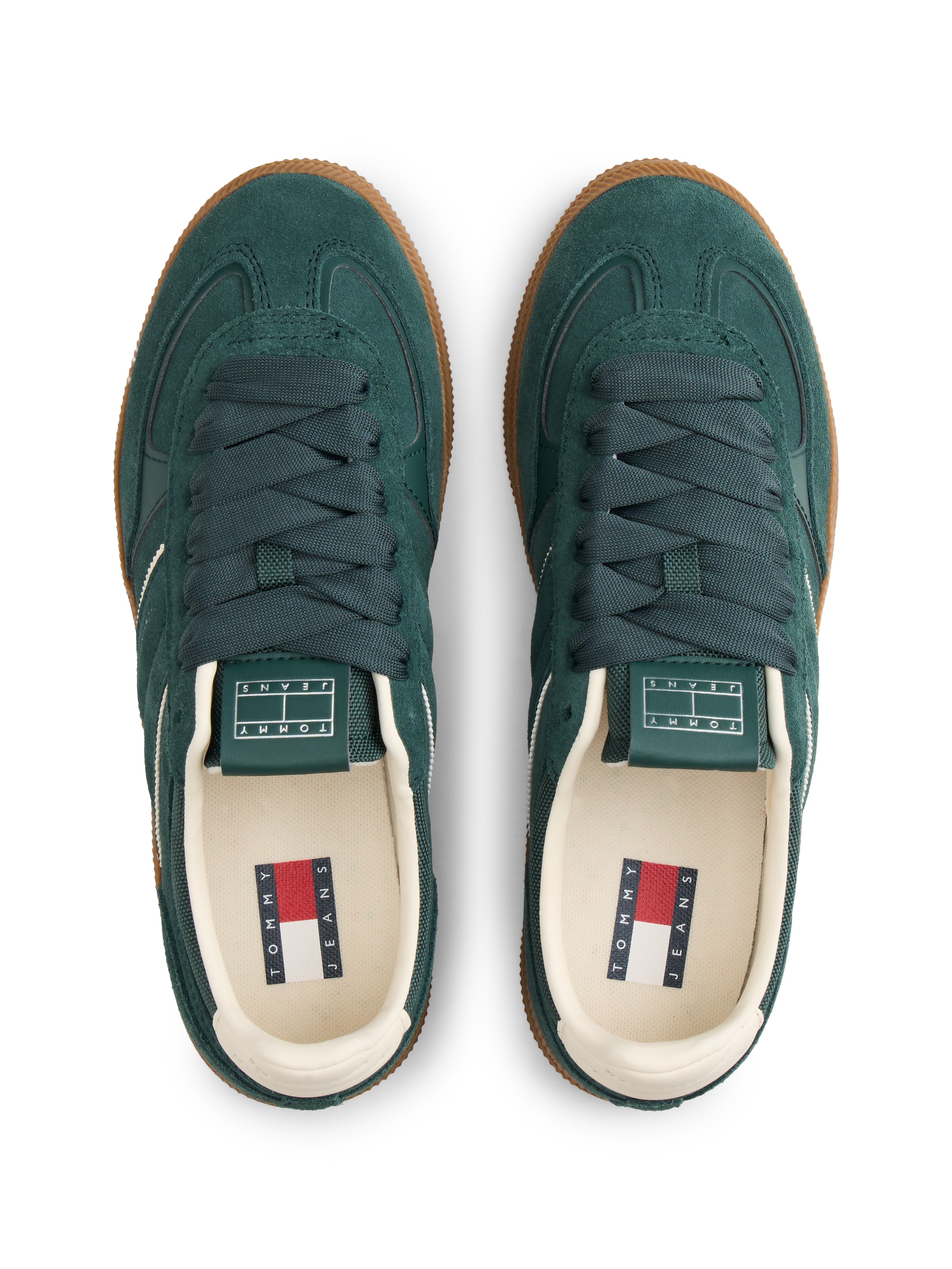 Tommy Jeans Plateausneaker »THE GREENWICH EDGE SUEDE«  Freizeitschuh, Halbschuh, Schnürschuh mit gepolstertem Schaftrand