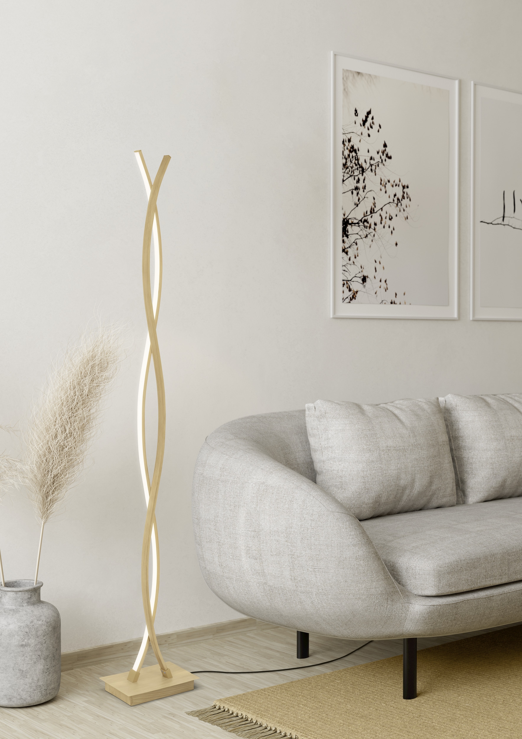 EGLO Stehlampe »LASANA 4 Stehlampe - Stahl, Alu - LED - 36W - IP20« LED-Modul 1 Stk. Warmweiß Standleuchte, Leselampe, Wohzimmer, Schlafzimmer, L23 x B11 x H143 cm