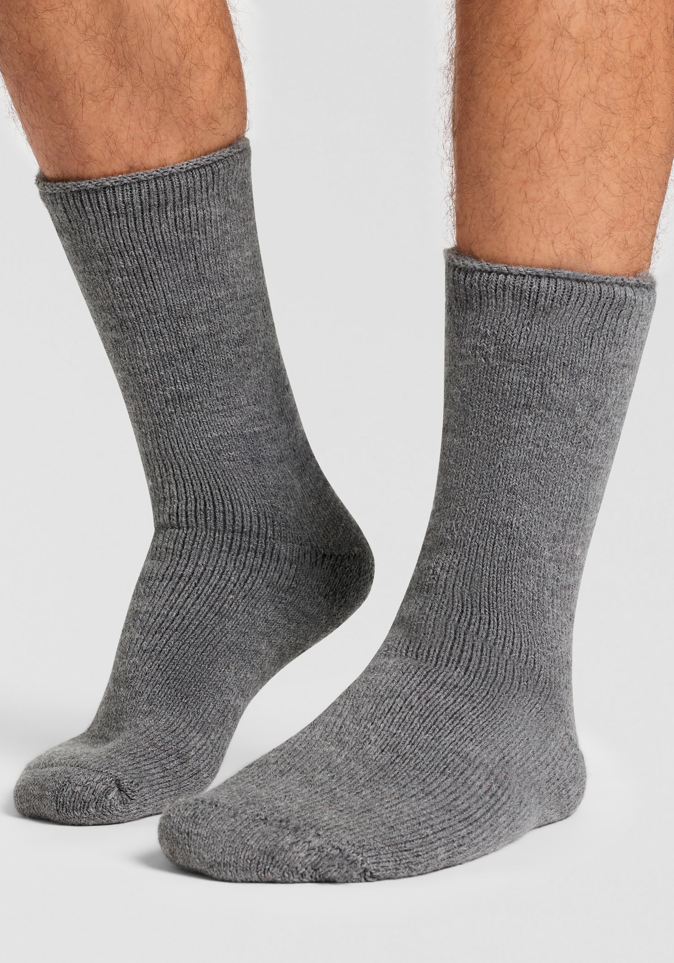 Heatkeeper Socken 2 Paar tlg. Doppelpack gefütterte Wintersocken in schwarz und grau