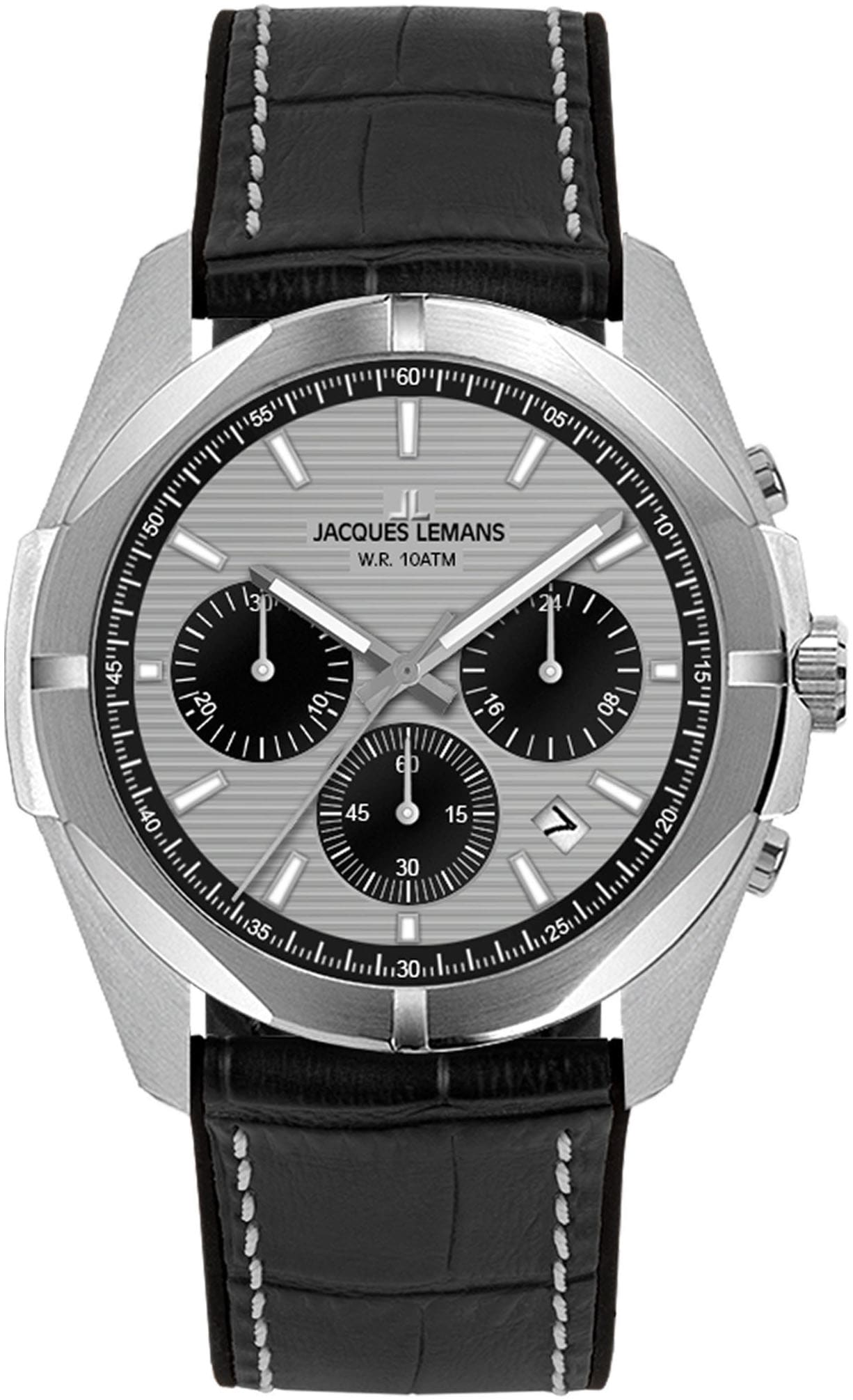 Chronograph »Monte Carlo«, Quarzuhr, Armbanduhr, Herrenuhr, Datum, Lederarmband