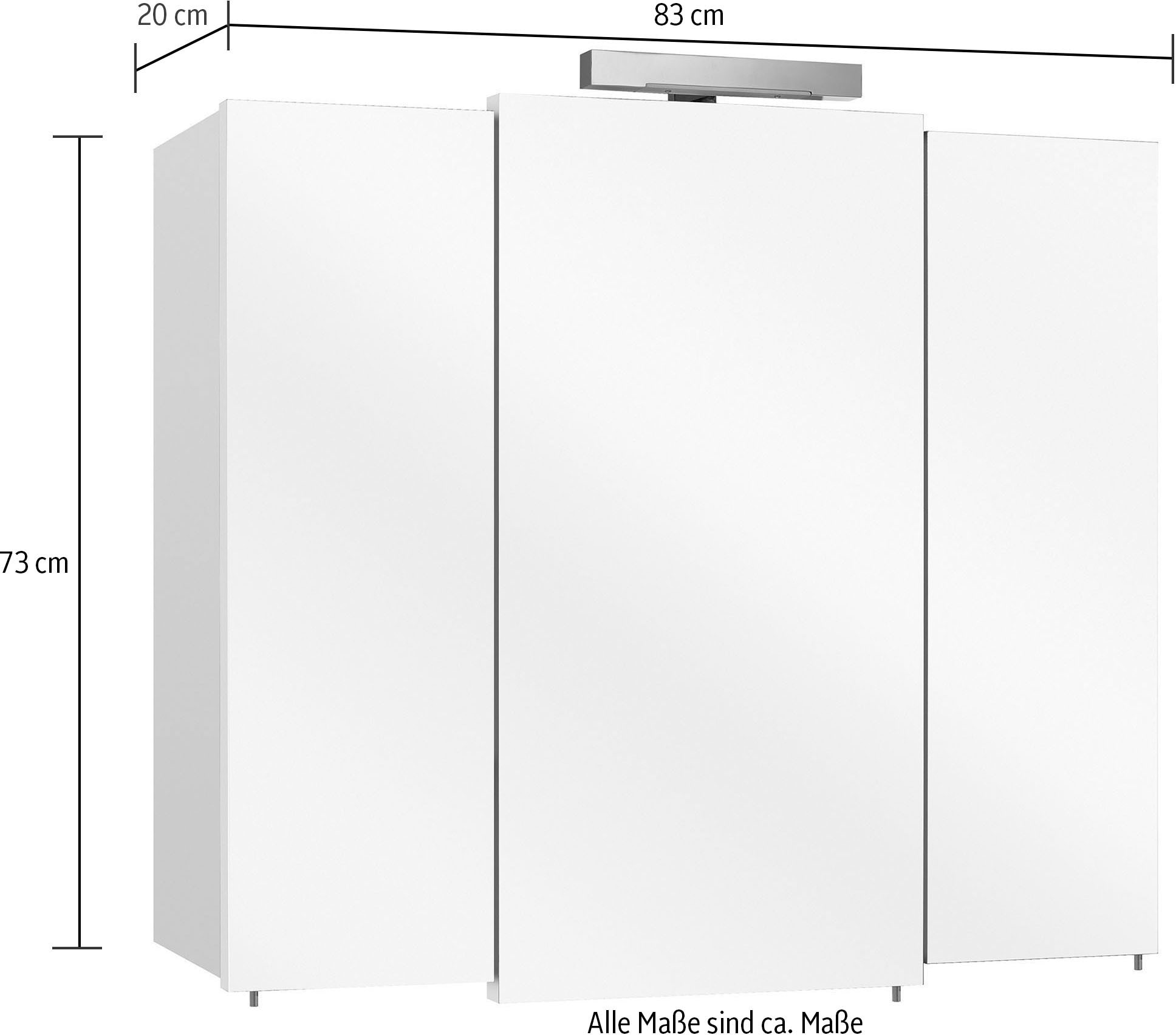 Saphir Badmöbel-Set »Quickset 312 5-teilig, Keramik-Waschtisch und LED-Spiegelschrank« Set, 5 Stk. tlg.