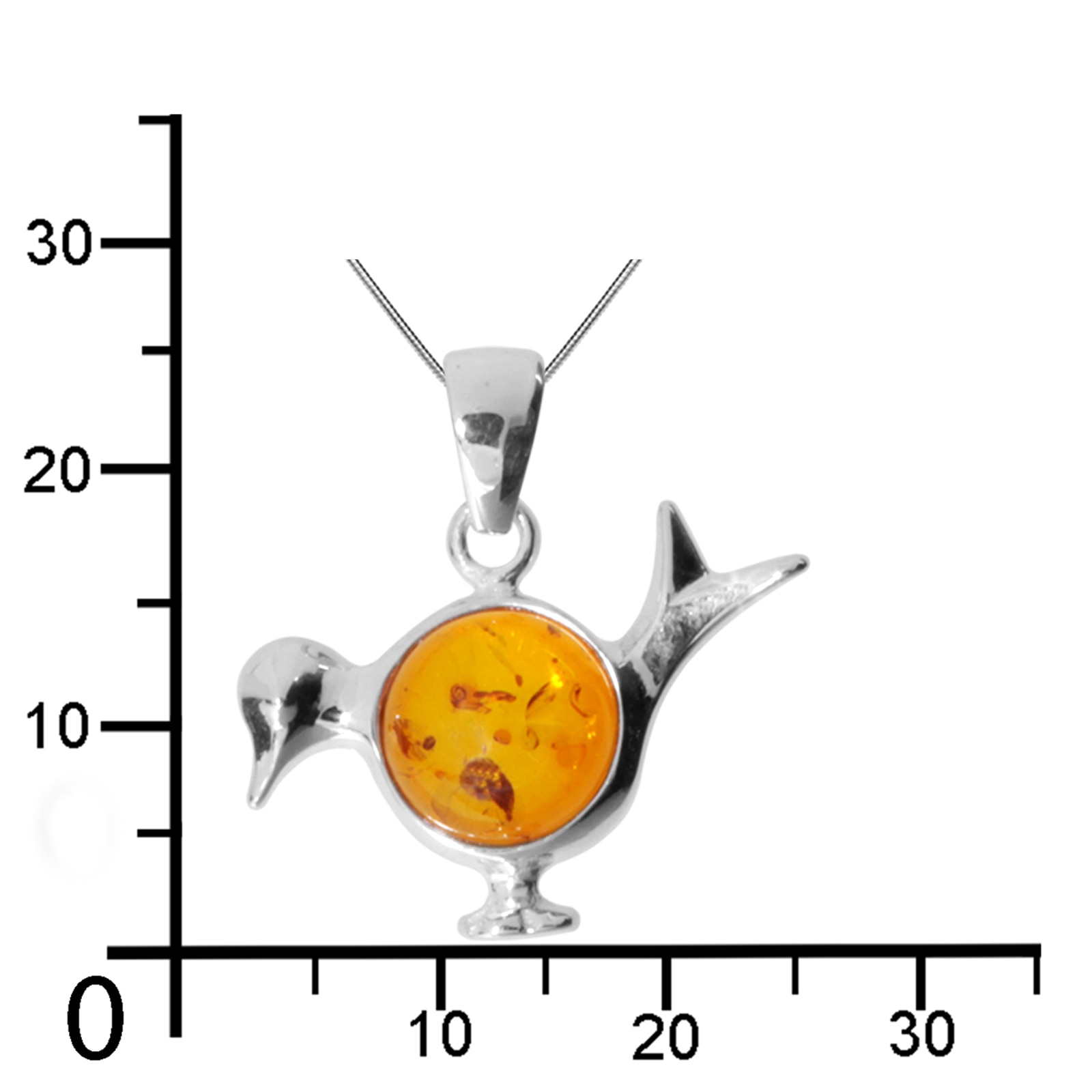 OSTSEE-SCHMUCK Kette mit Anhänger »- Vogel - Silber 925/000 - Bernstein«