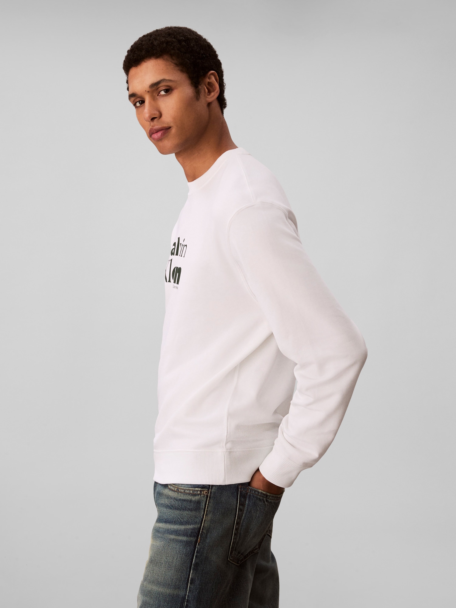 Calvin Klein Sweatshirt »LS EU 350TERRY CALVIN BOLD GRAPH«, Rundhalsausschnitt, regular fit