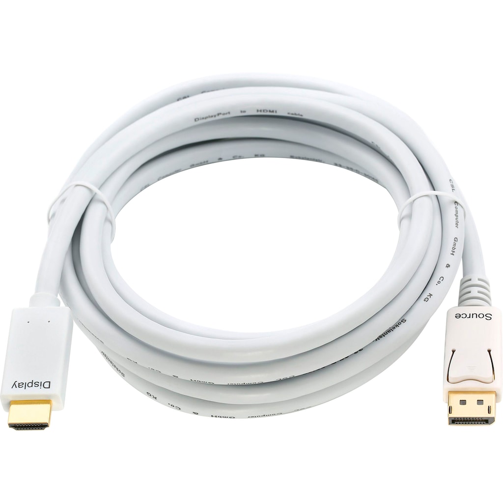 CSL Audio- & Video-Kabel »DisplayPort, HDMI Kabel, mehrfach geschirmt, verschiedene Längen«, HDMI-DisplayPort, HDMI-DisplayPort, 200 cm