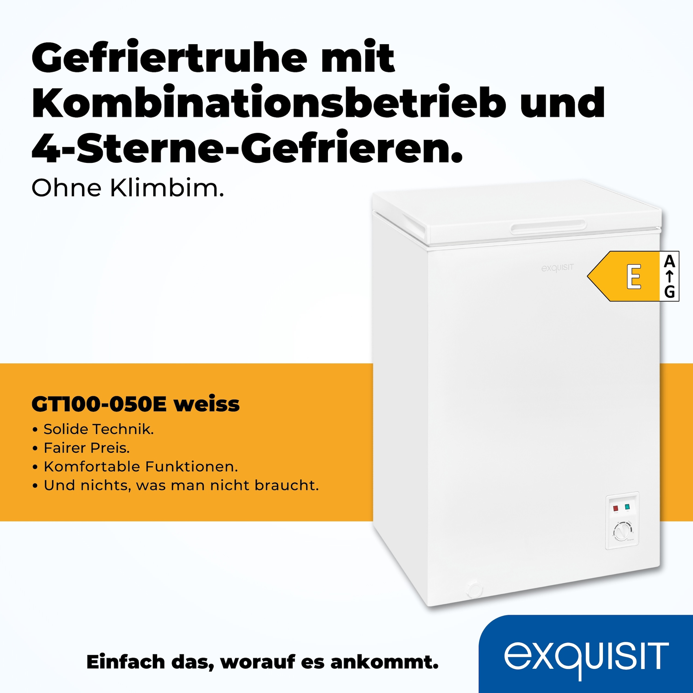 exquisit Gefriertruhe »GT100-050E weiss«, 83,5 cm hoch, 54,5 cm breit