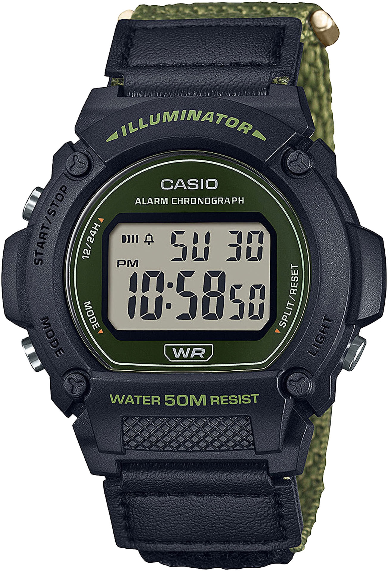 CASIO TIMELESS COLLECTION Chronograph, Quarzuhr,Armbanduhr,Herrenuhr,Digitaluhr, Stoppfunktion,Textilarmband