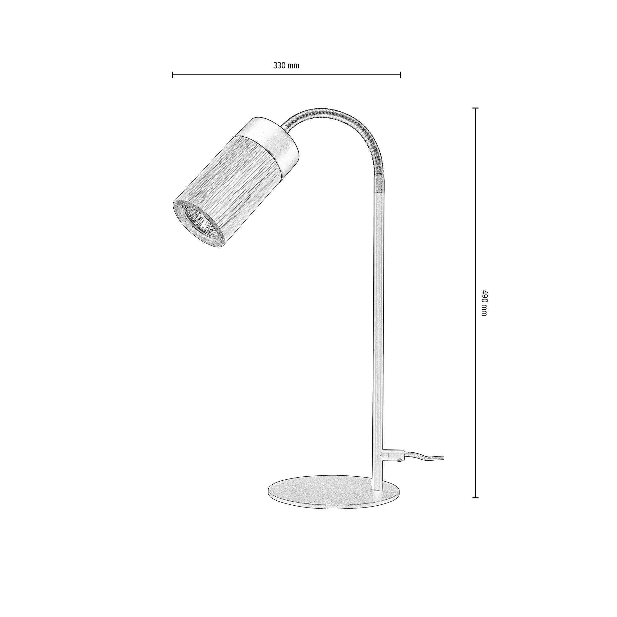 BRITOP LIGHTING Tischleuchte »ANNICK«, 1 flammig, Leuchtmittel GU10 | LED wechselbar, Flexibeler Arm, LED-Leuchtmittel inkl., edles Eichenholz und Metall