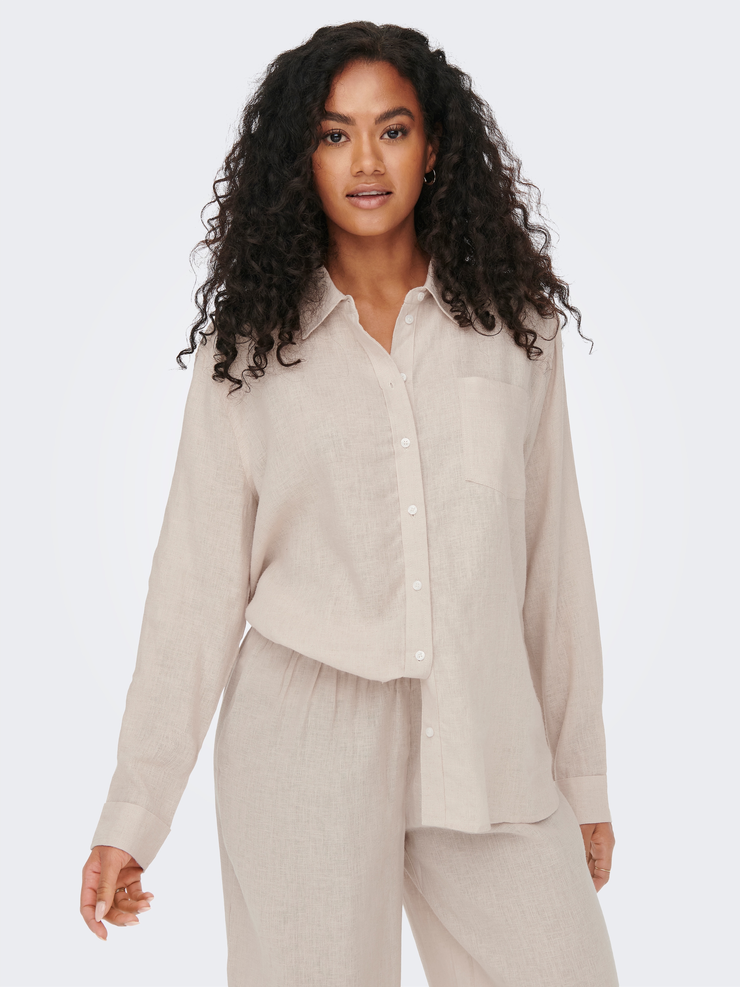 ONLY »ONLTOKYO L/S LINEN BLEND SHIRT« mit Leinen