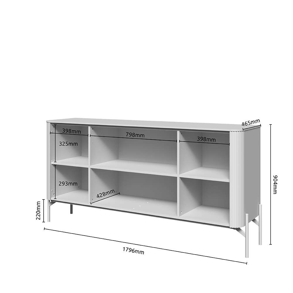 Home affaire Kommode »Rondo Sideboard, Schrank mit Metallfüßen und Metallgriffen« UV lackiert, Soft Close Funktion, Metallrahmen als Basis des Elements