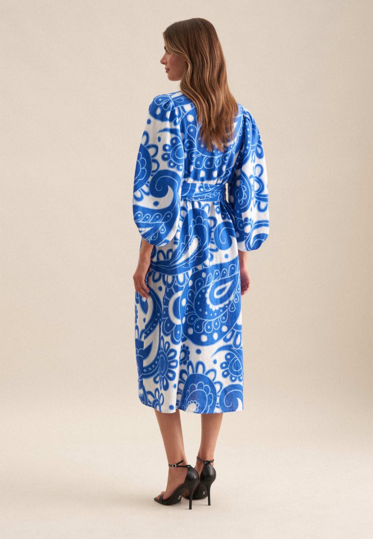 seidensticker Sommerkleid »Schwarze Rose«, 3/4-Arm V-Neck Paisley