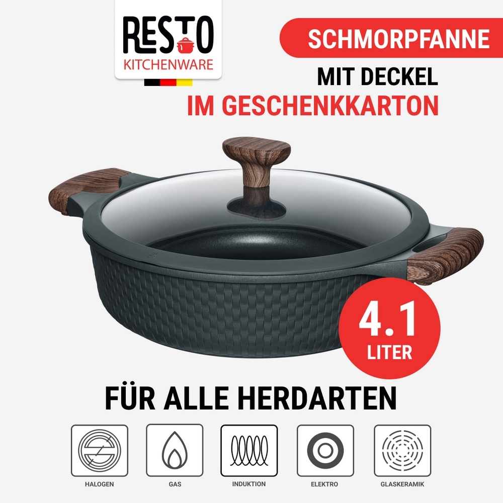 RESTO Kitchenware Bräter »Ran, Kochtopf antihaftbeschichtet und spülmaschinenfest« 2 Stk. tlg. Aluminiumguss