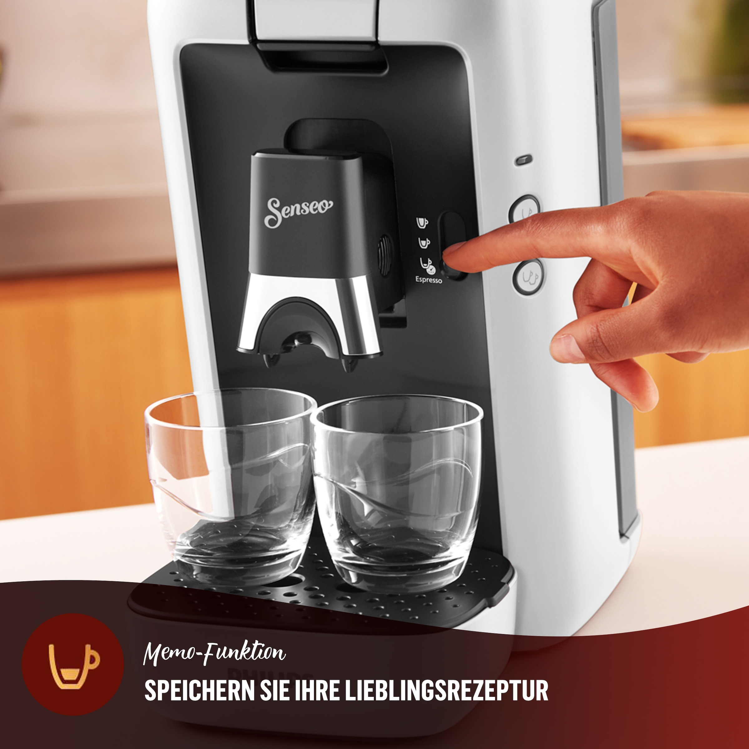 Philips Senseo Kaffeepadmaschine »Maestro CSA260/10, mit drei Kaffee-Einstellungen«, aus 80% rec. Plastik, Memo-Funktion, inkl. Gratis-Zugabe, Wert 14€ UVP