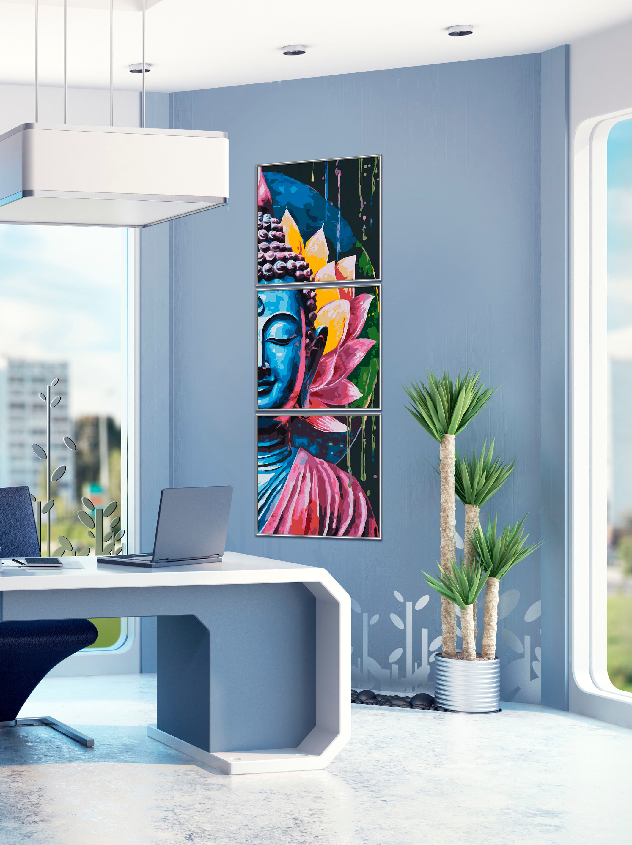Schipper Malen nach Zahlen »Meisterklasse Triptychon - Buddha«, Made in Germany