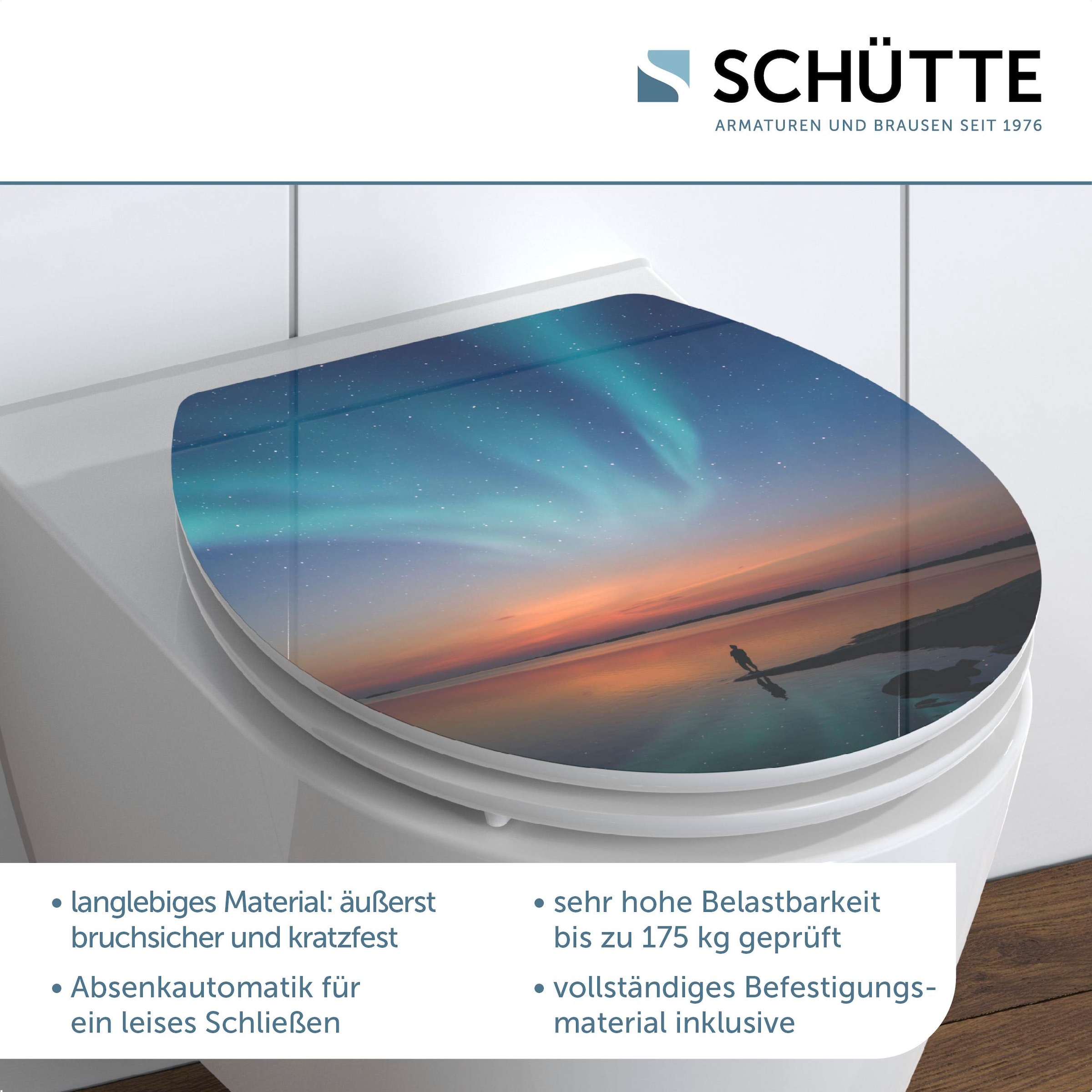 Schütte WC-Sitz »POLAR LIGHTS«, bruchsicher und kratzfest, Absenkautomatik, Standardmaß