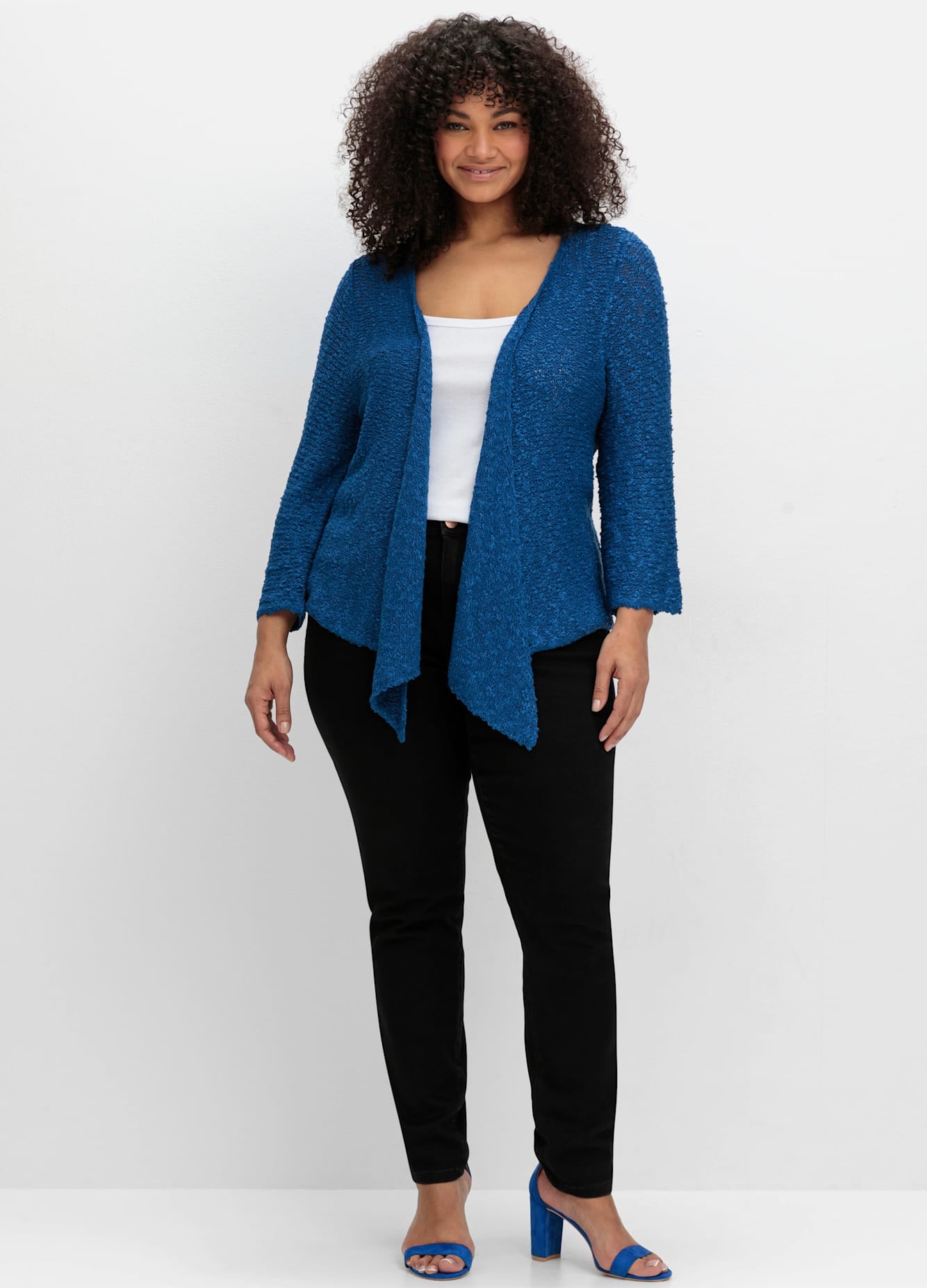 Sheego By Joe Browns Damen Strickjacke in blau, Größe 48/50