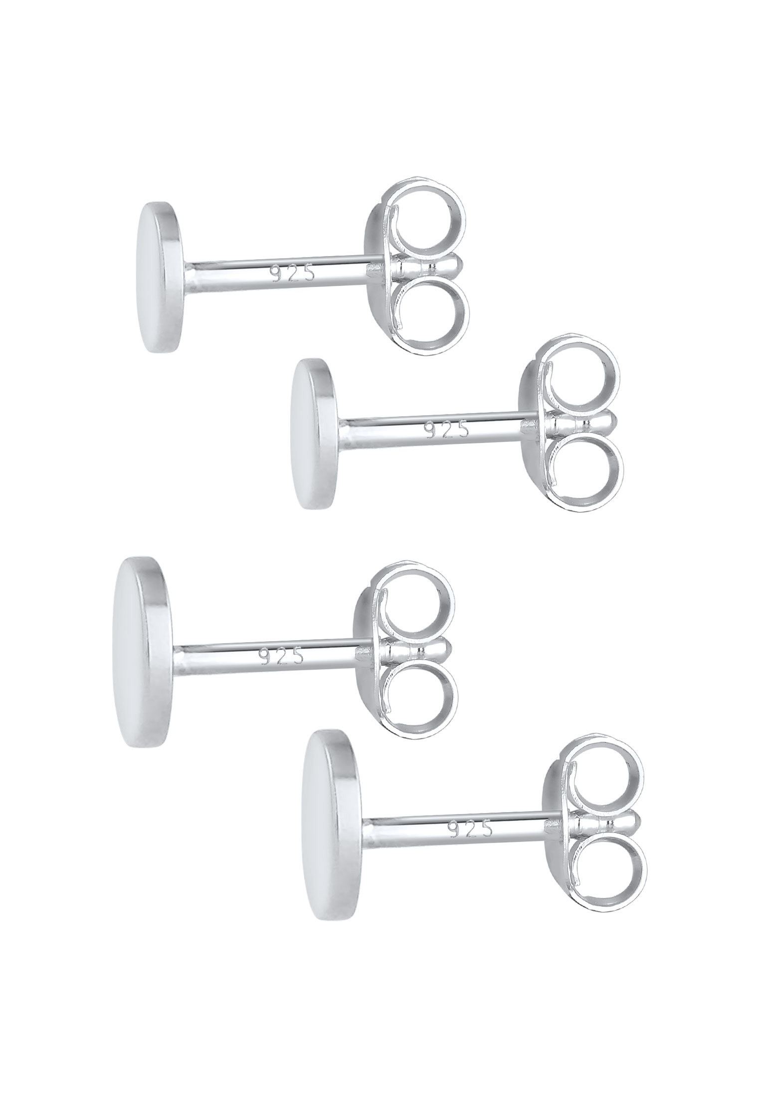 Elli Ohrstecker-Set »Ohrringe Disc Plättchen Kreis Basic 2er Set 925 Silber«