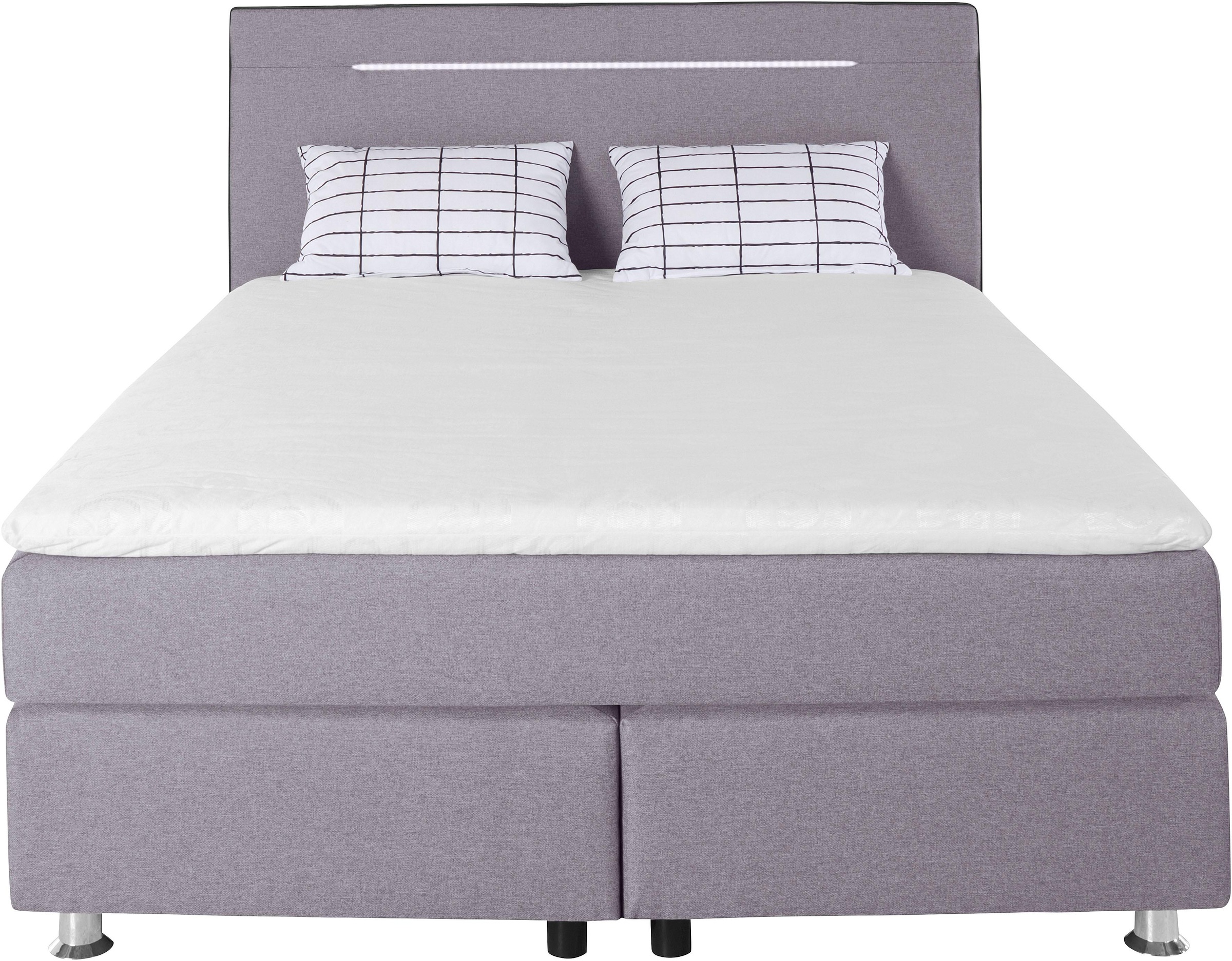 COLLECTION AB Boxspringbett »London, inklusive Topper und Kissen, mit LED-Beleuchtung«, Boxspringbett erhältlich in 90cmx200cm, 140cmx200cm & 180cmx200cm