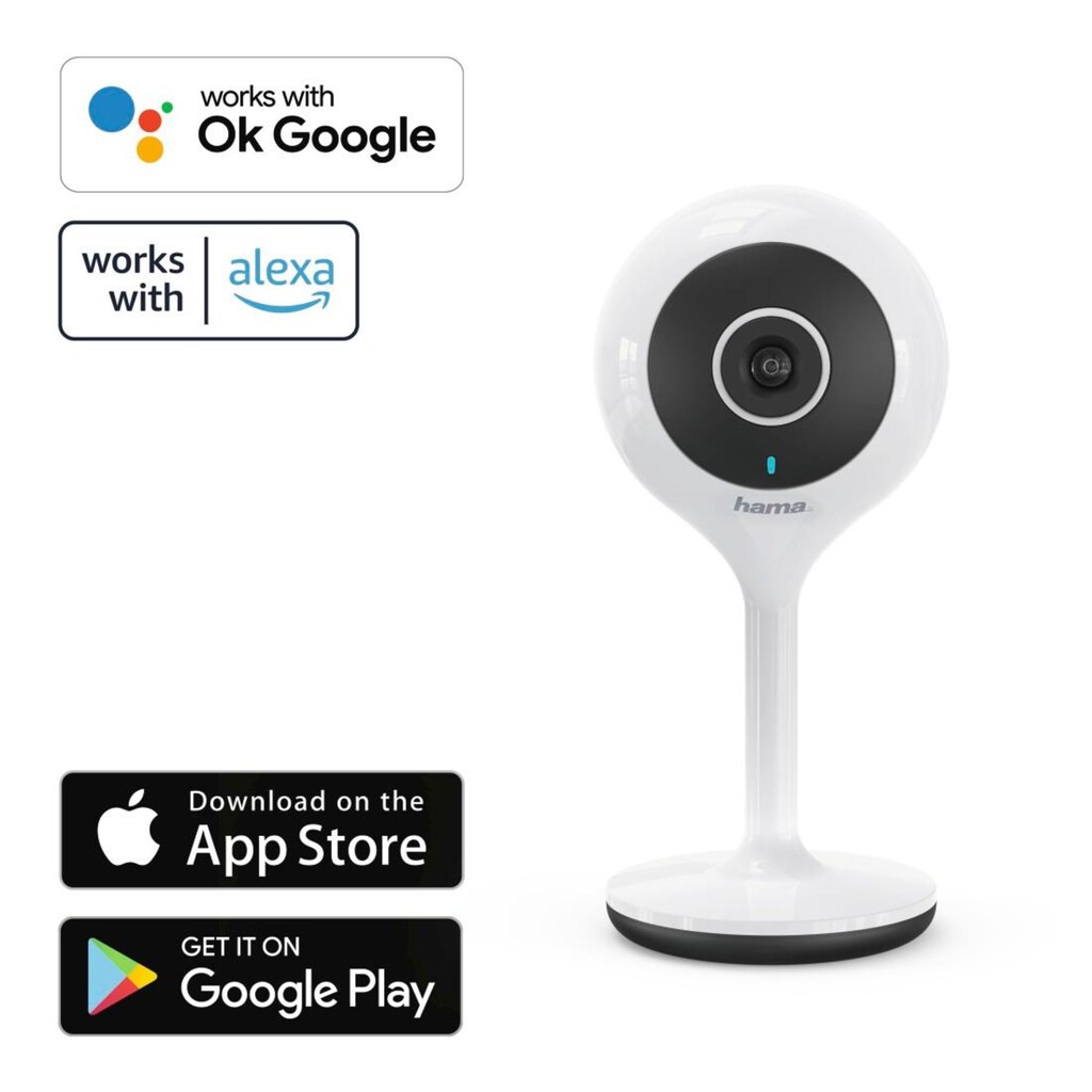 Hama Smart Home Kamera »WiFi-Kamera 1080p Bewegungssensor u.Nachtsichtfunktion Mit App indoor«, Innenbereich