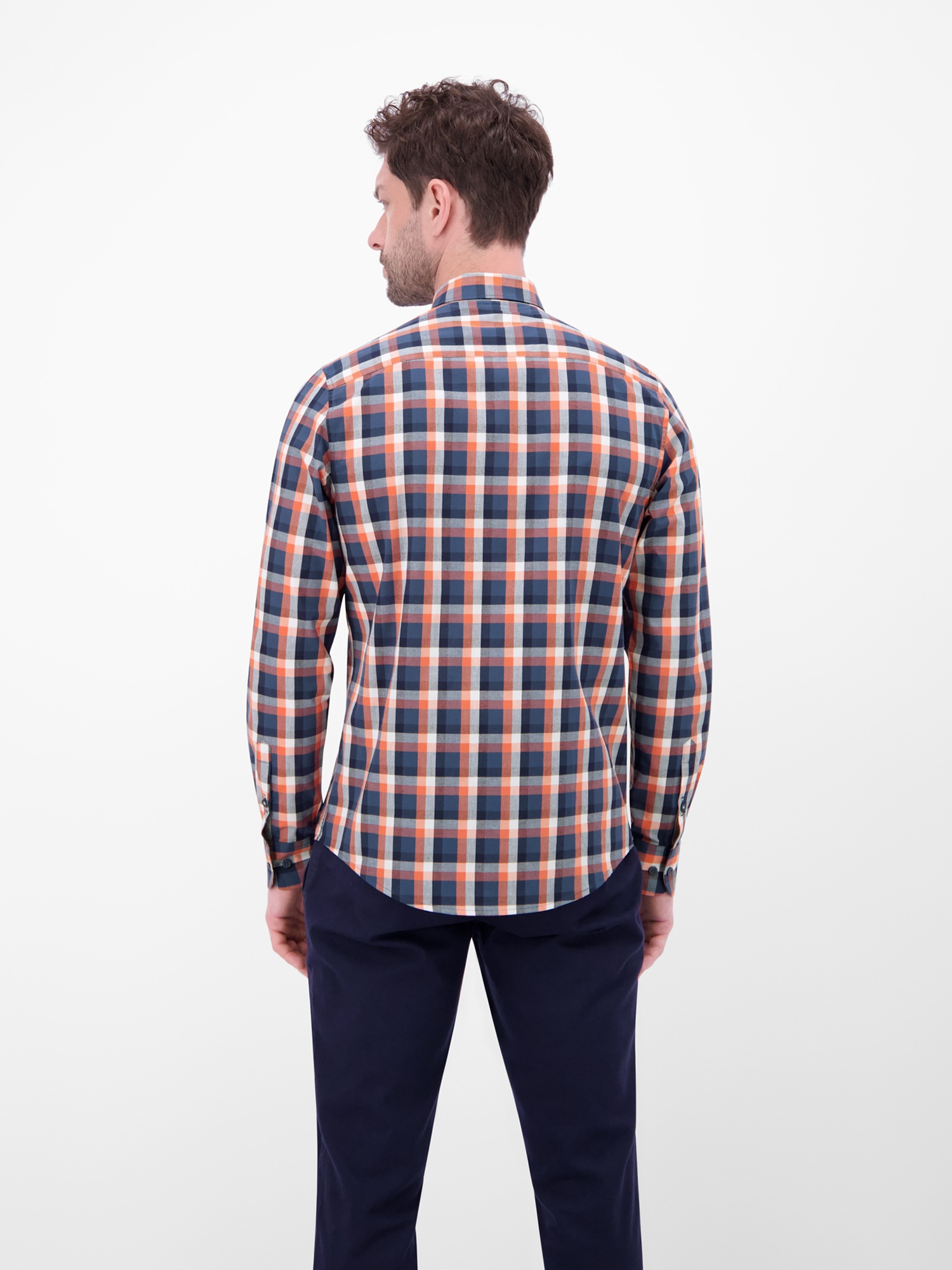 LERROS Langarmhemd »Karohemd mit Kentkragen und Brusttasche«