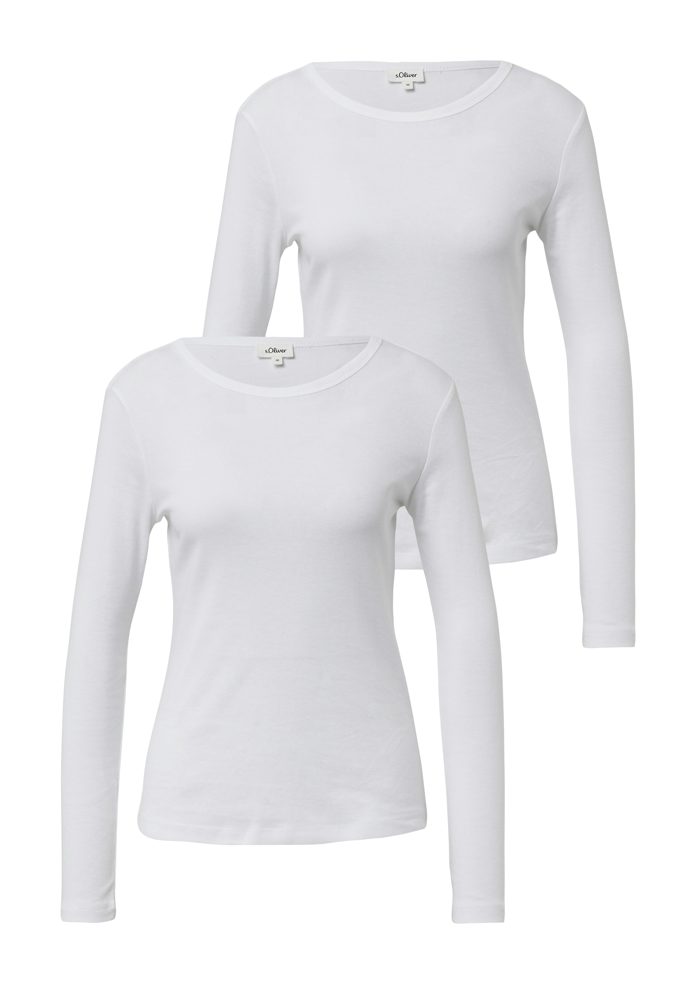 s.Oliver Langarmshirt 2 Stk. mit Rundhalsausschnitt, 2er Pack